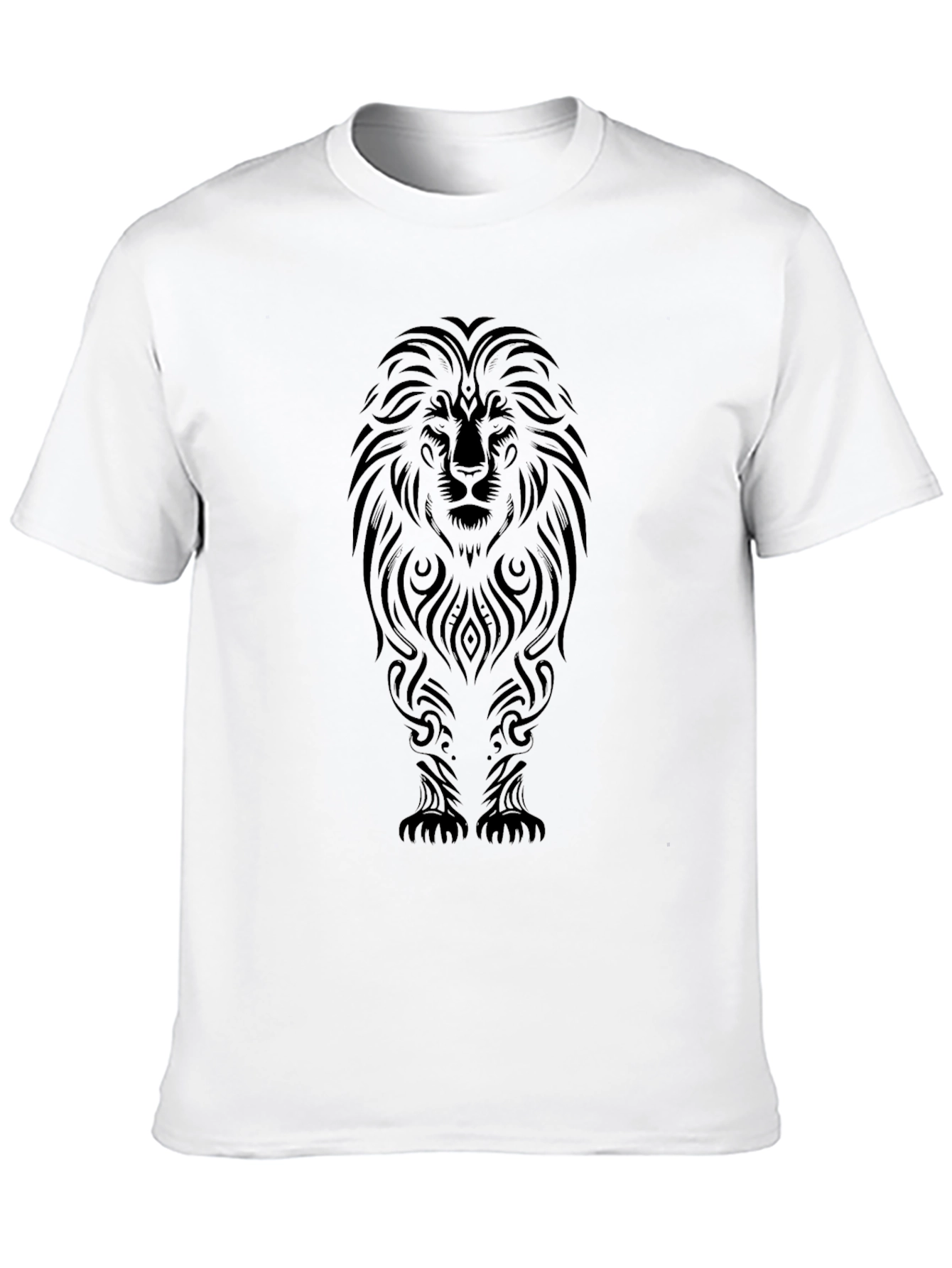 Tribal Lion Graphic Black T-Shirt
