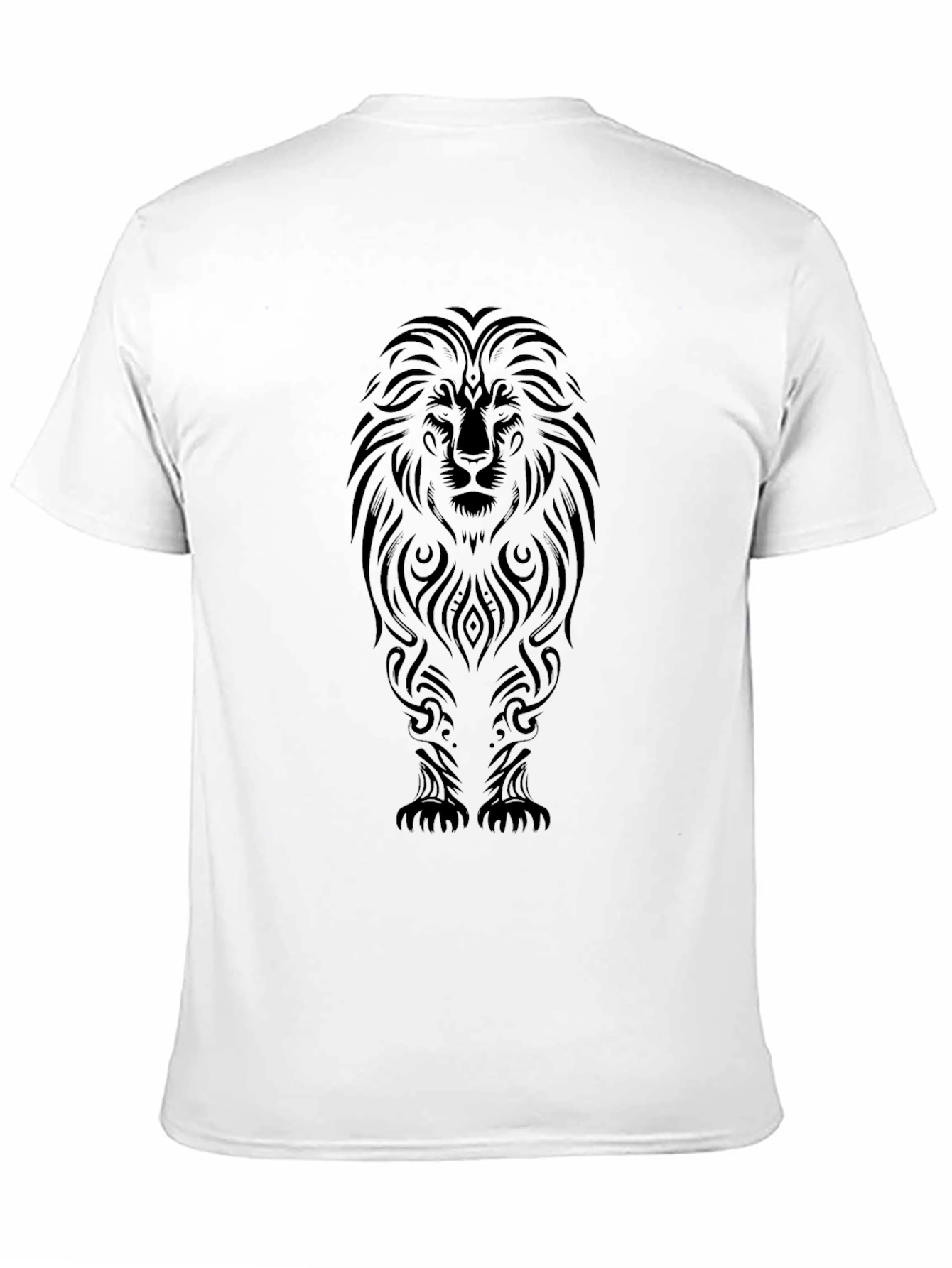 Tribal Lion Graphic Black T-Shirt