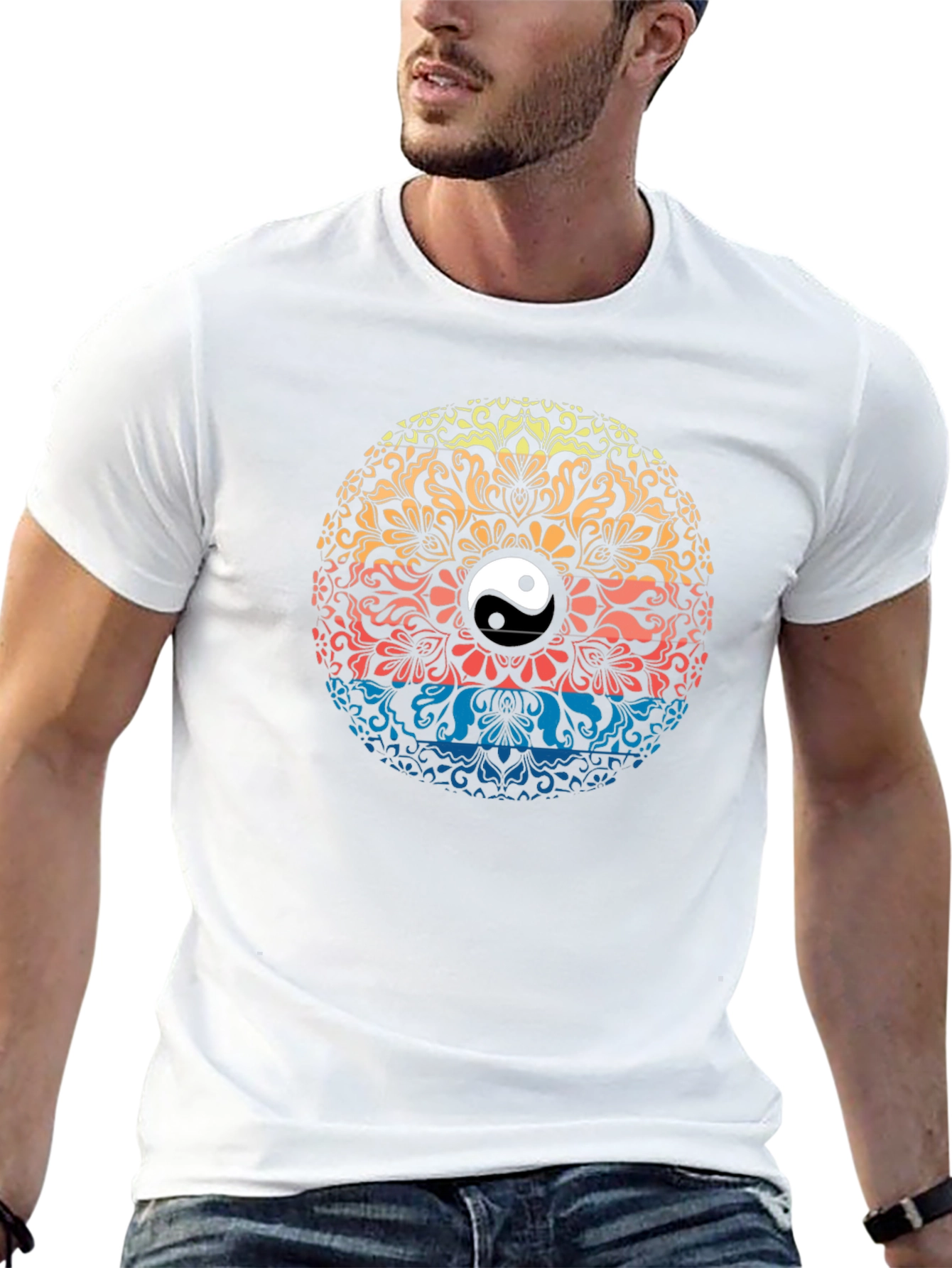 Yin Yang Mandala Graphic T-Shirt