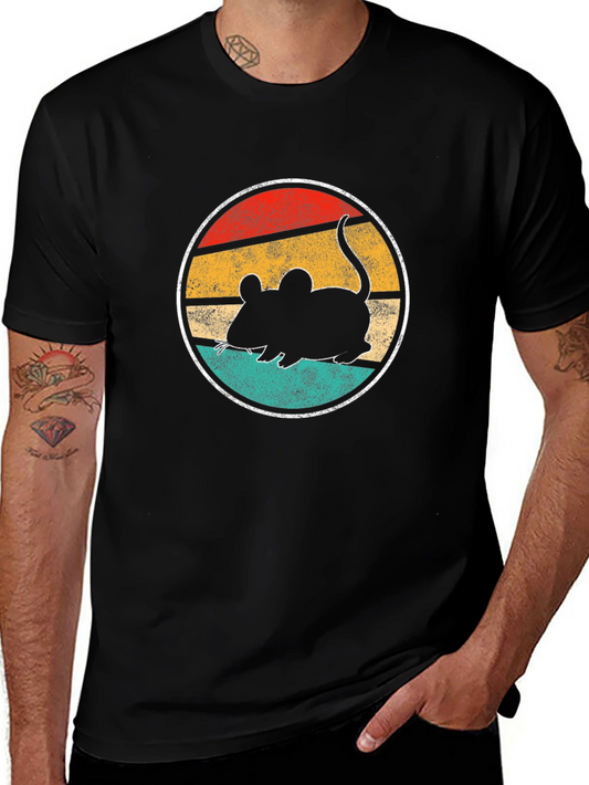 Retro Mouse T-Shirt - Black Cotton Blend