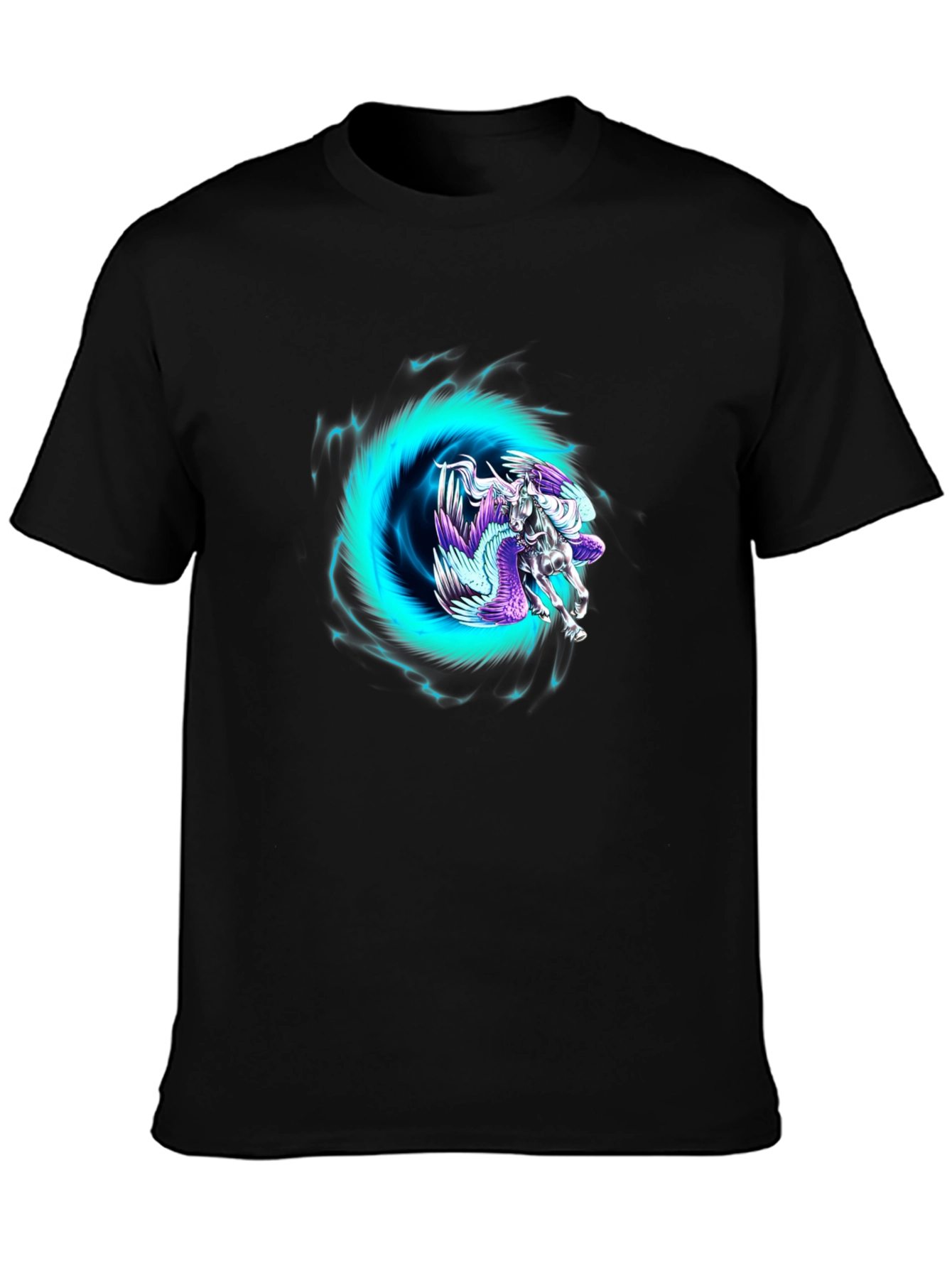 Pegasus Portal Graphic Tee - Black Cotton Blend