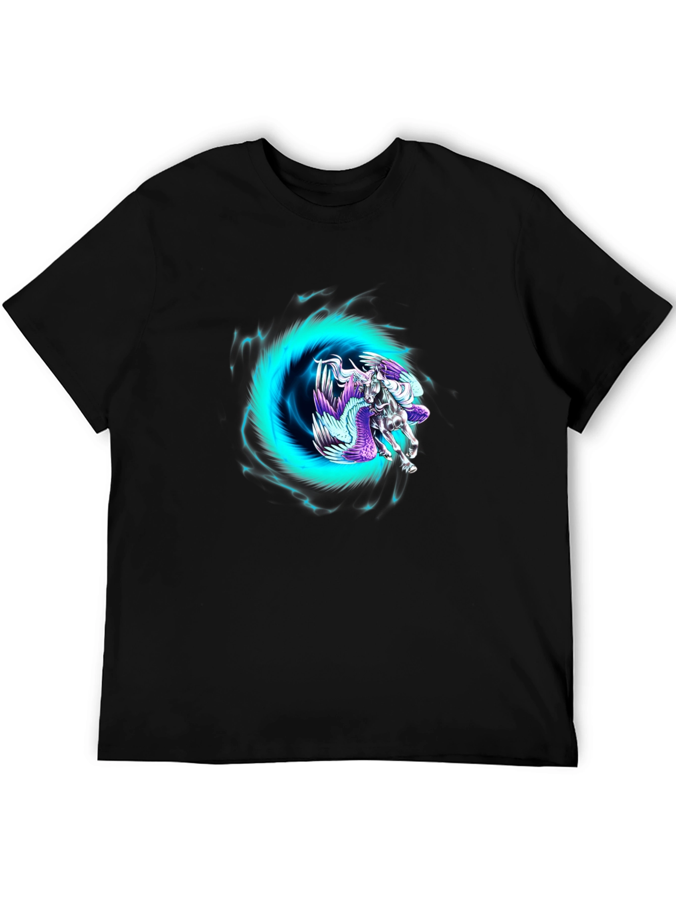 Pegasus Portal Graphic Tee - Black Cotton Blend