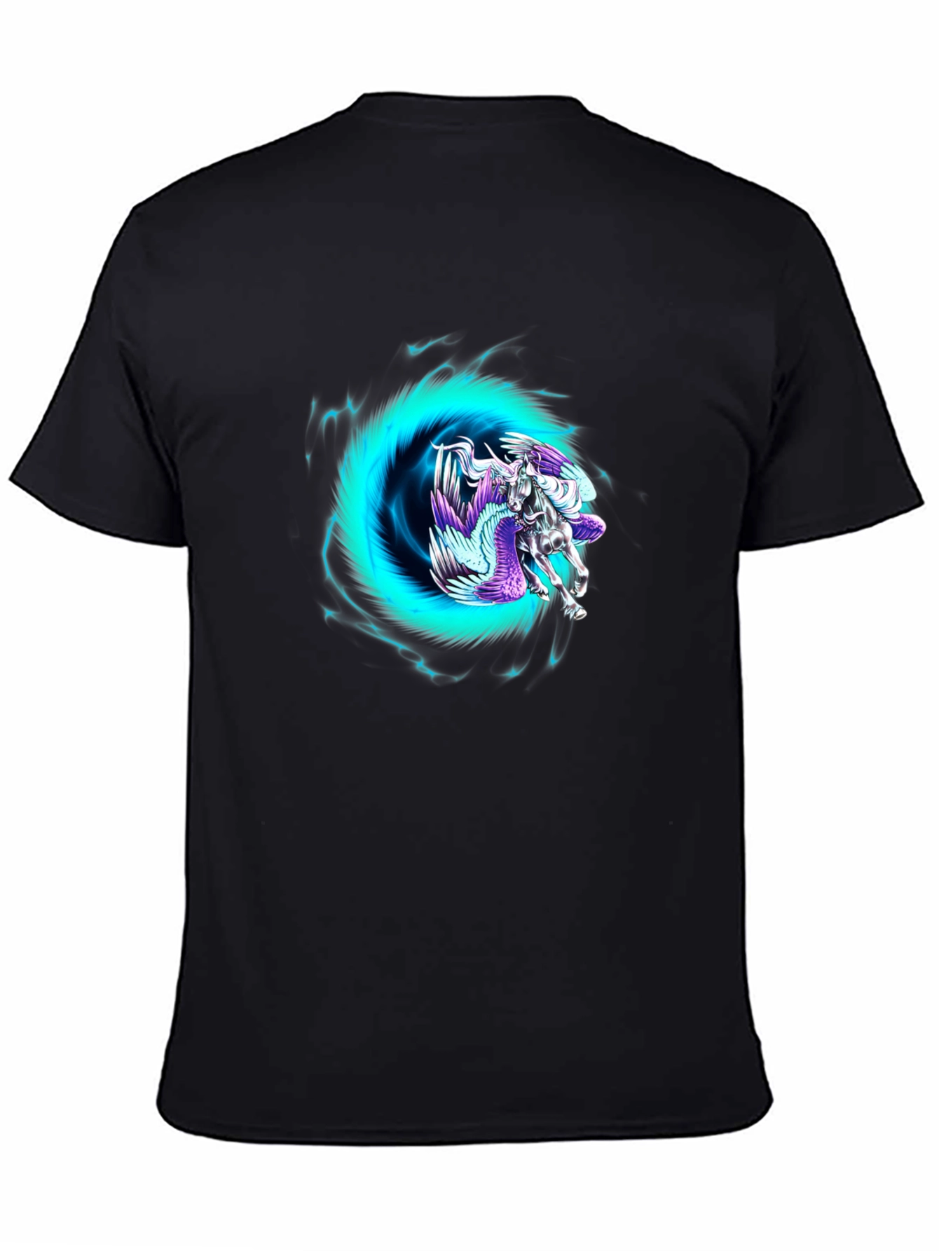 Pegasus Portal Graphic Tee - Black Cotton Blend