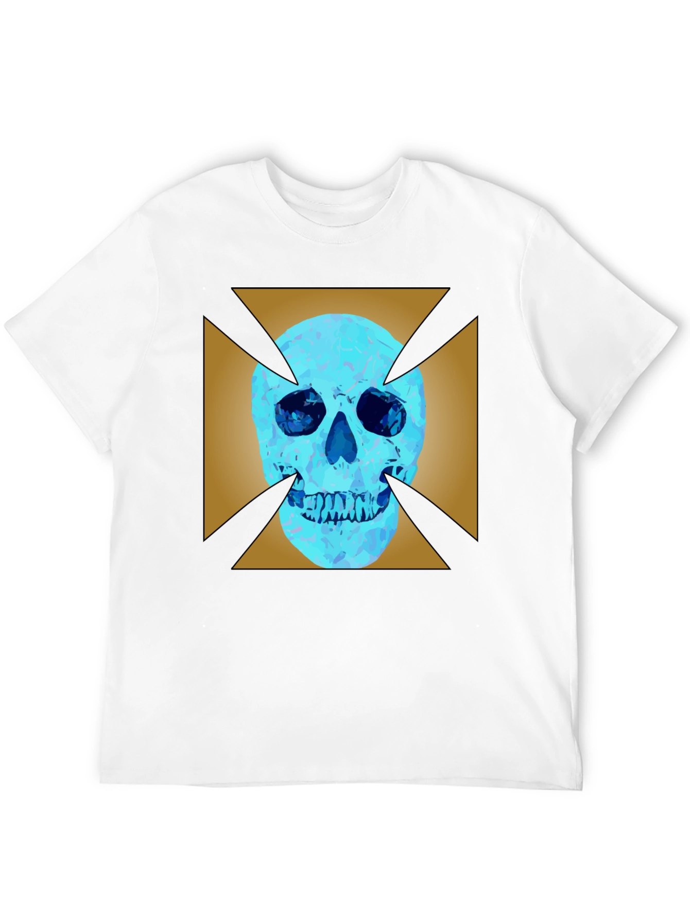 Edgy Graphic Tee: Skull X Design Black Cotton