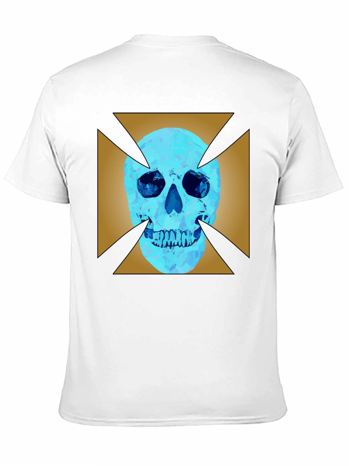 Edgy Graphic Tee: Skull X Design Black Cotton