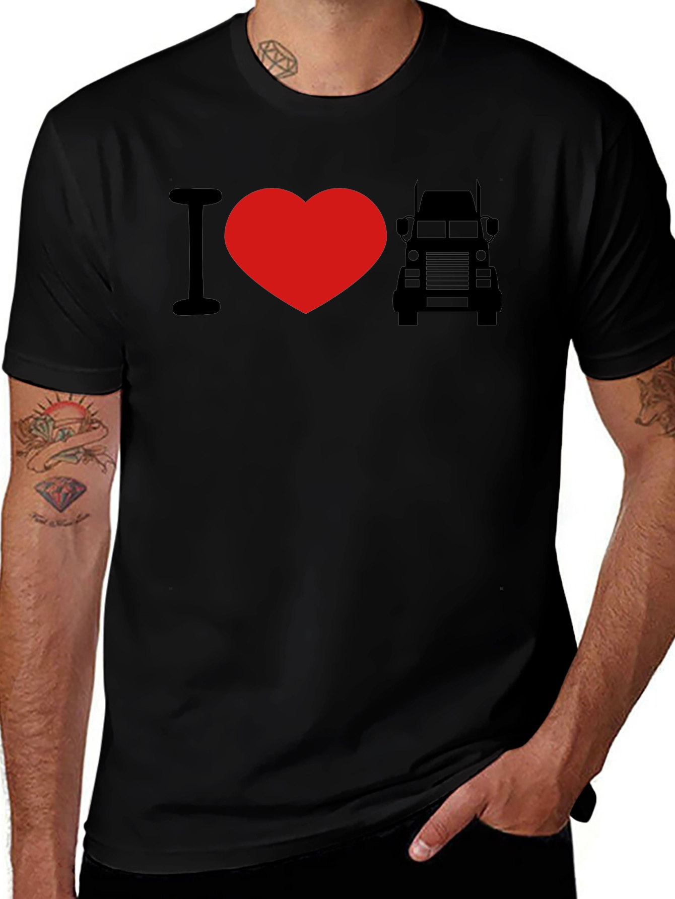 I Love Trucks Graphic Tee - Black