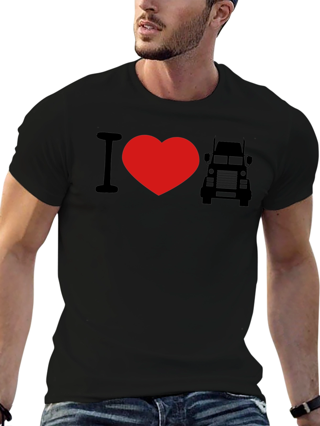 I Love Trucks Graphic Tee - Black