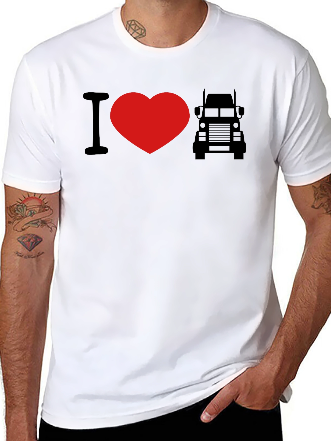 I Love Trucks Graphic Tee - Black