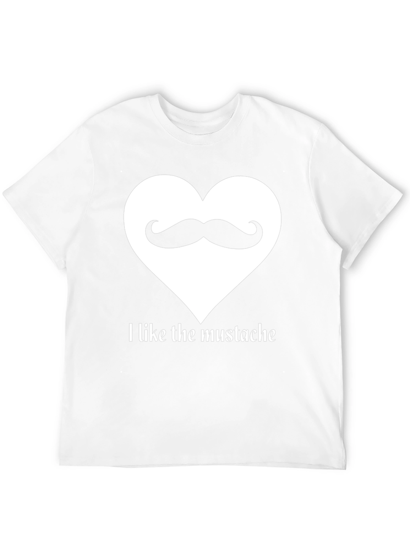 I Love Mustaches Mens Black T-Shirt