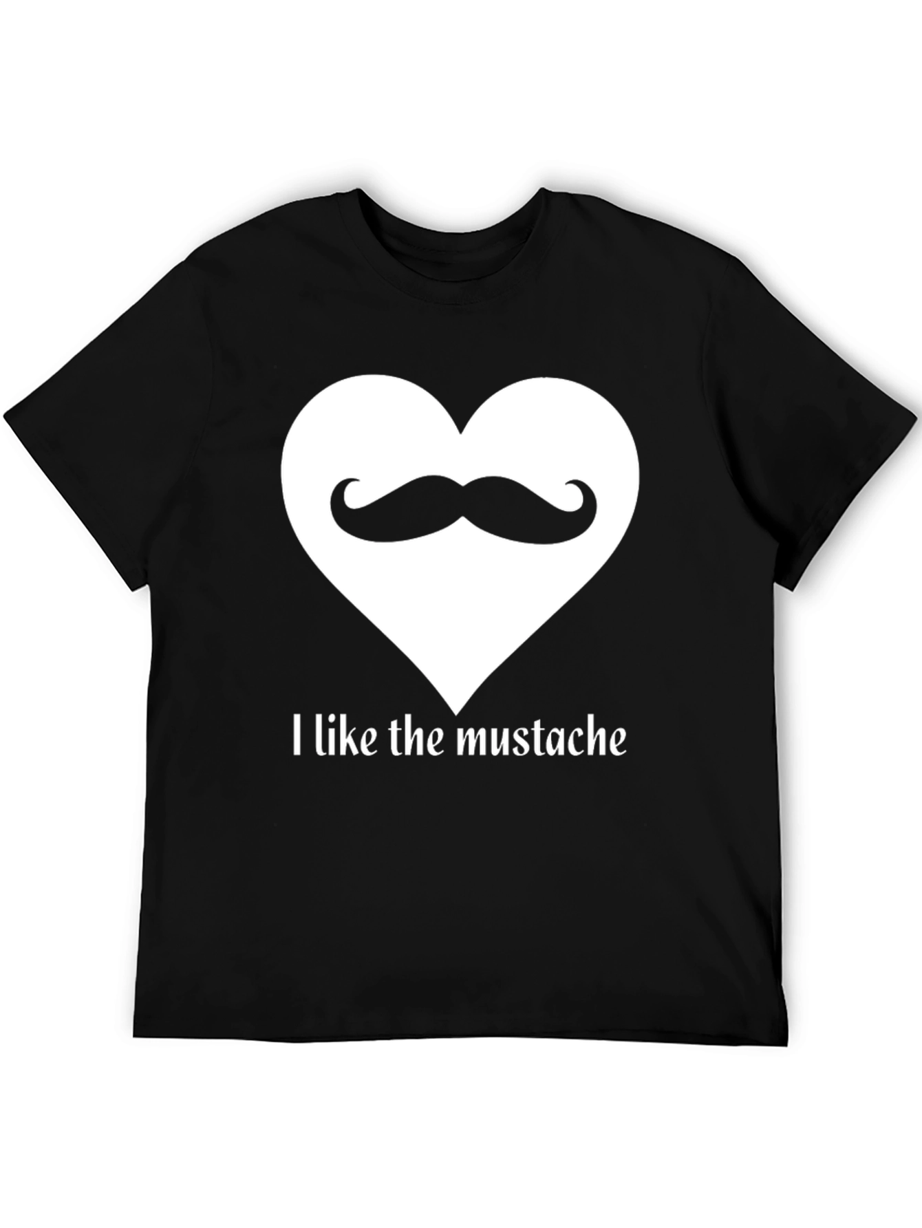 I Love Mustaches Mens Black T-Shirt