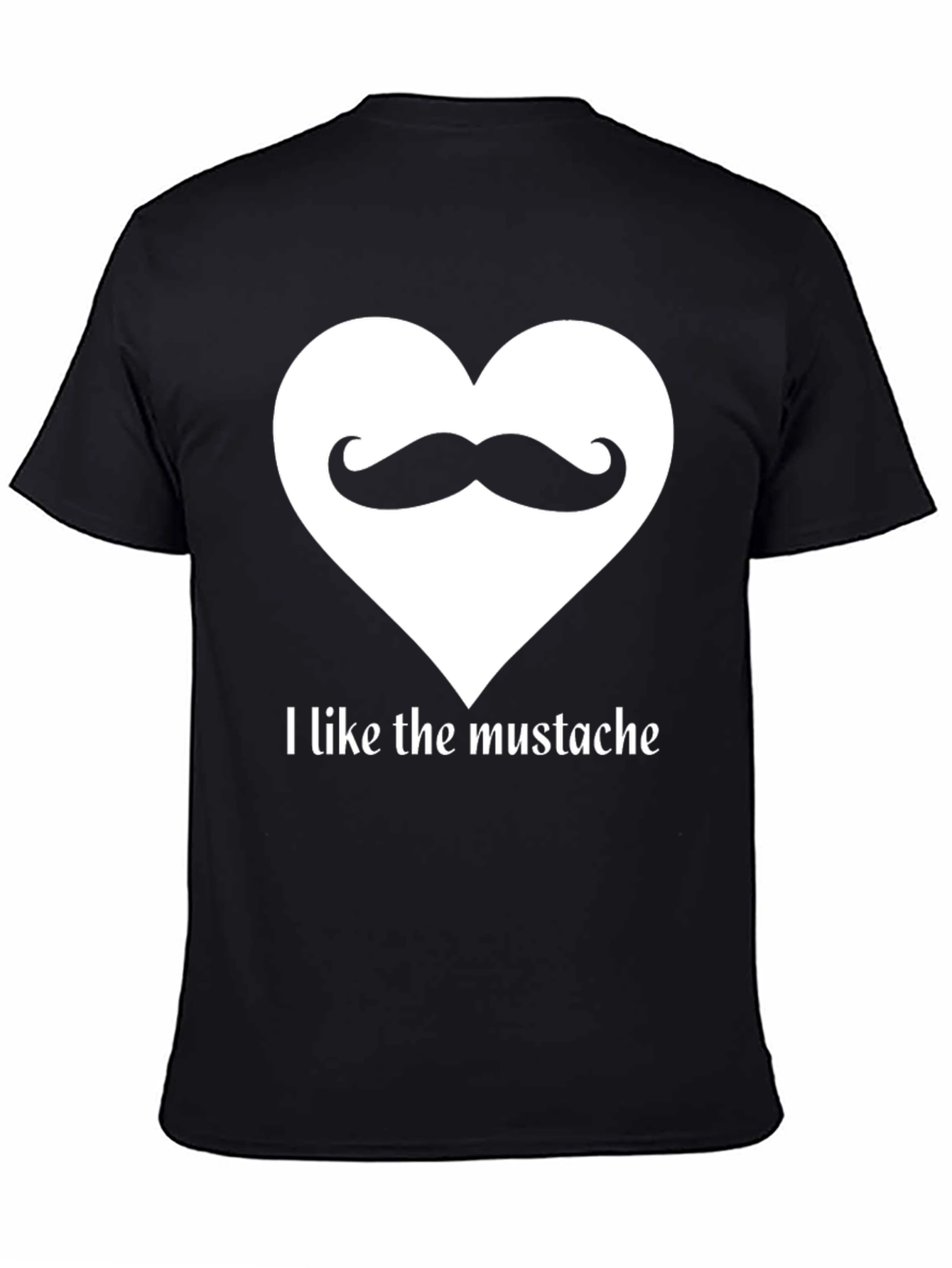 I Love Mustaches Mens Black T-Shirt
