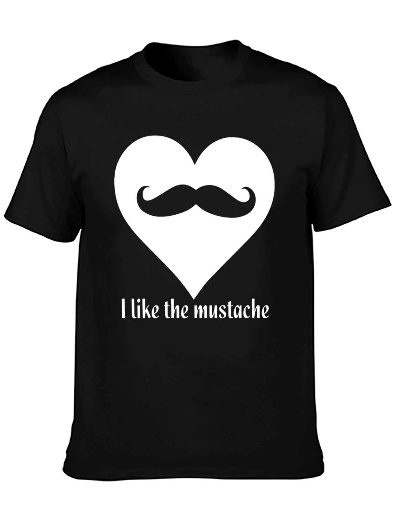 I Love Mustaches Mens Black T-Shirt