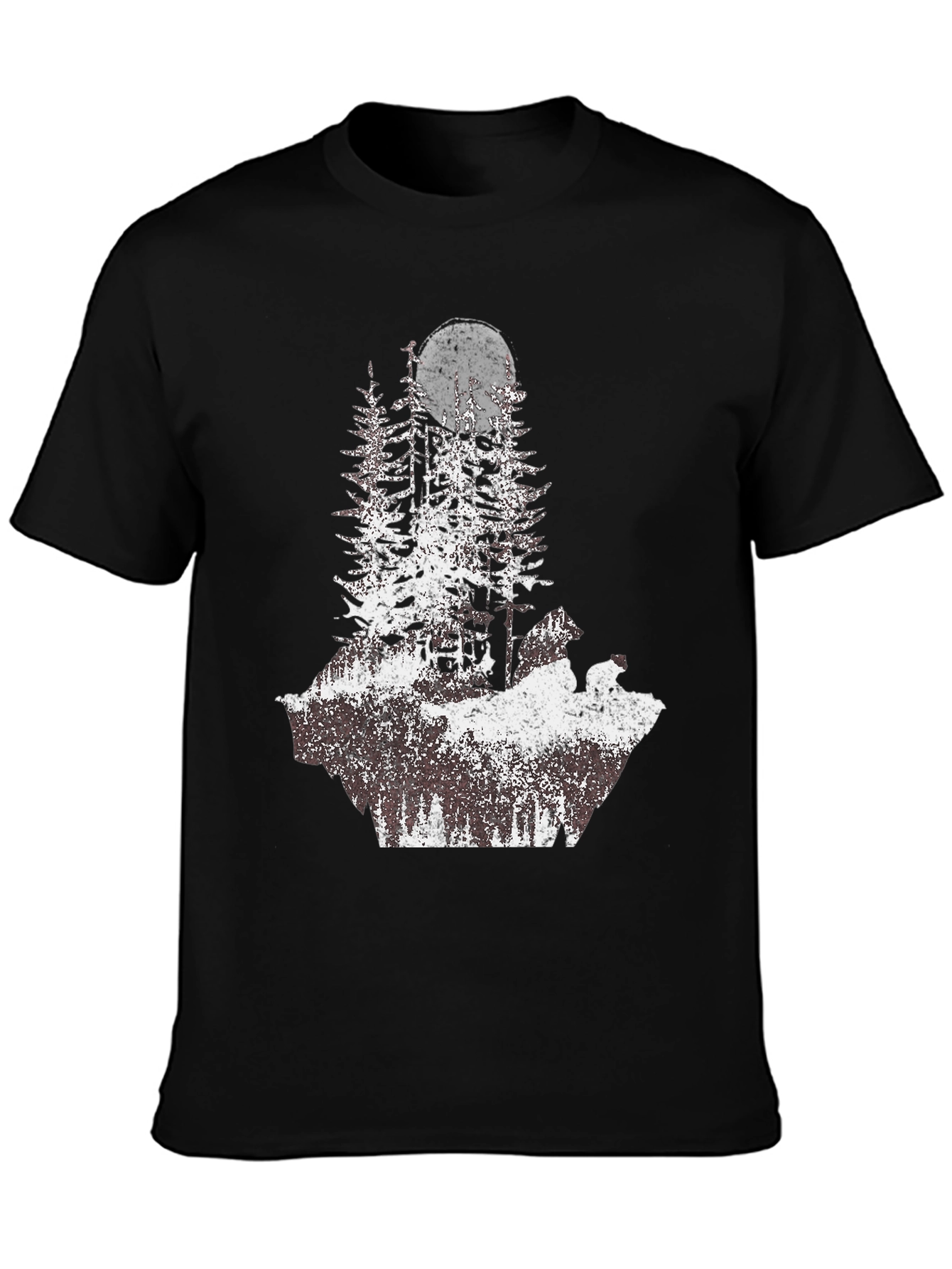 Nature Scene Graphic Tee - Moon & Trees