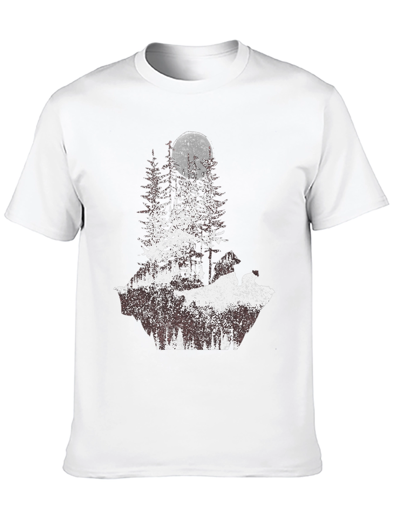 Nature Scene Graphic Tee - Moon & Trees