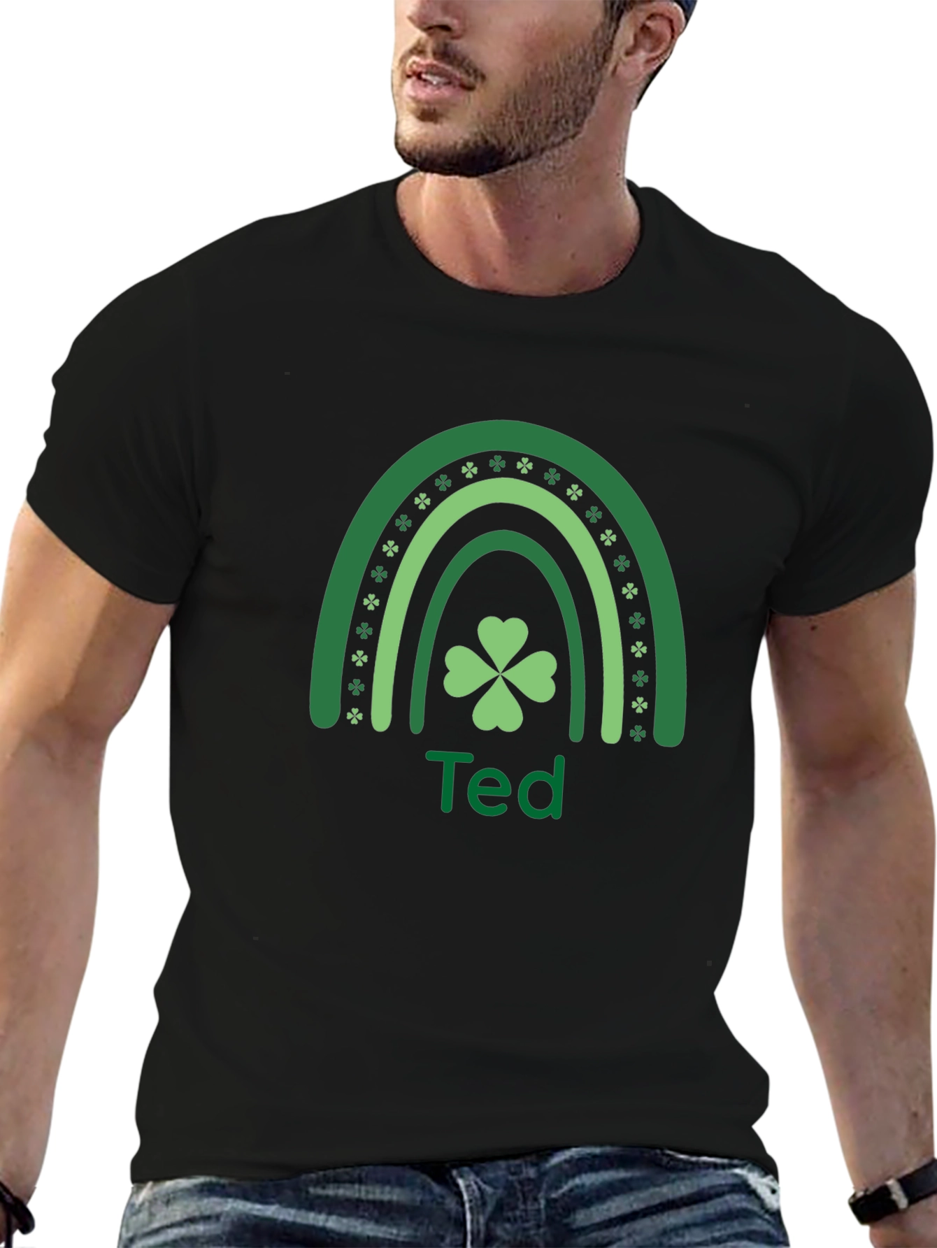 St. Patricks Day Rainbow Clover Personalized T-Shirt