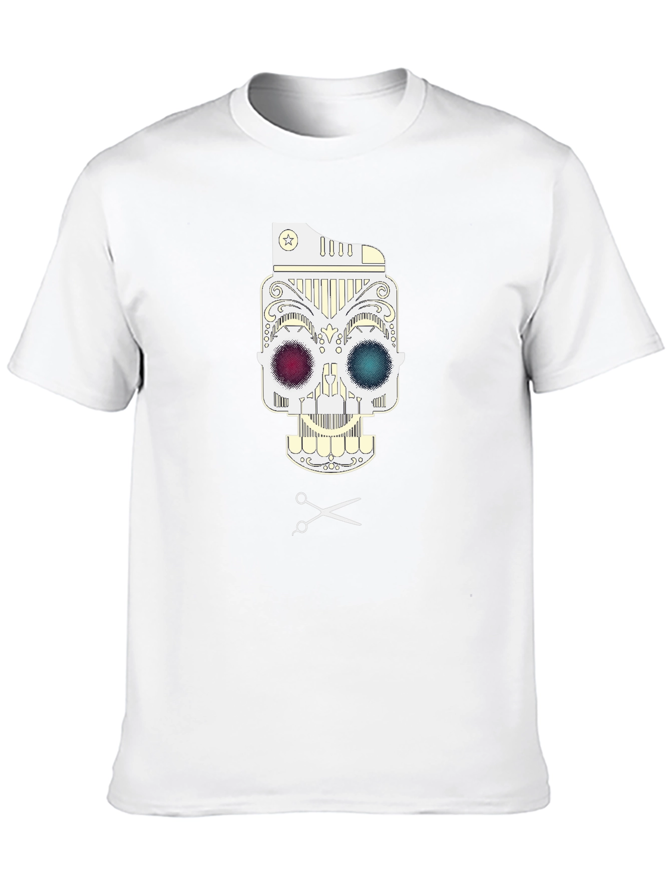 Barber Skull Graphic T-Shirt - Black