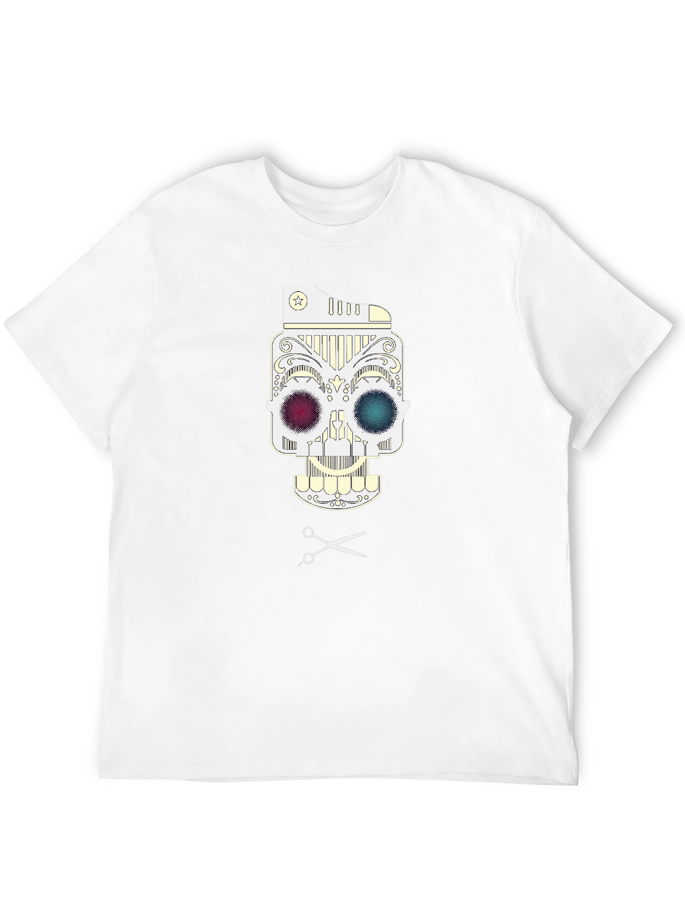 Barber Skull Graphic T-Shirt - Black