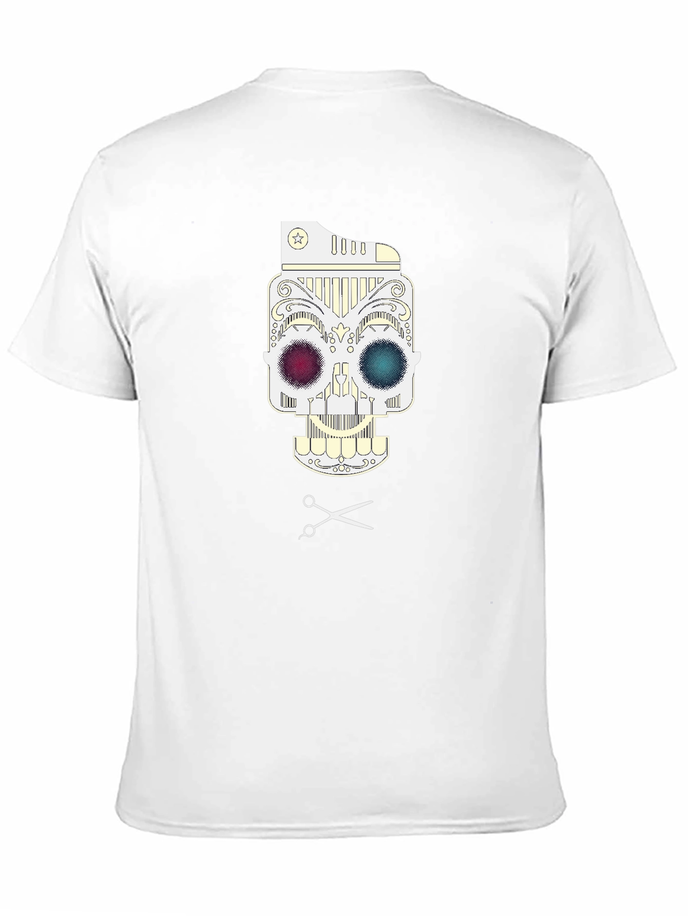 Barber Skull Graphic T-Shirt - Black
