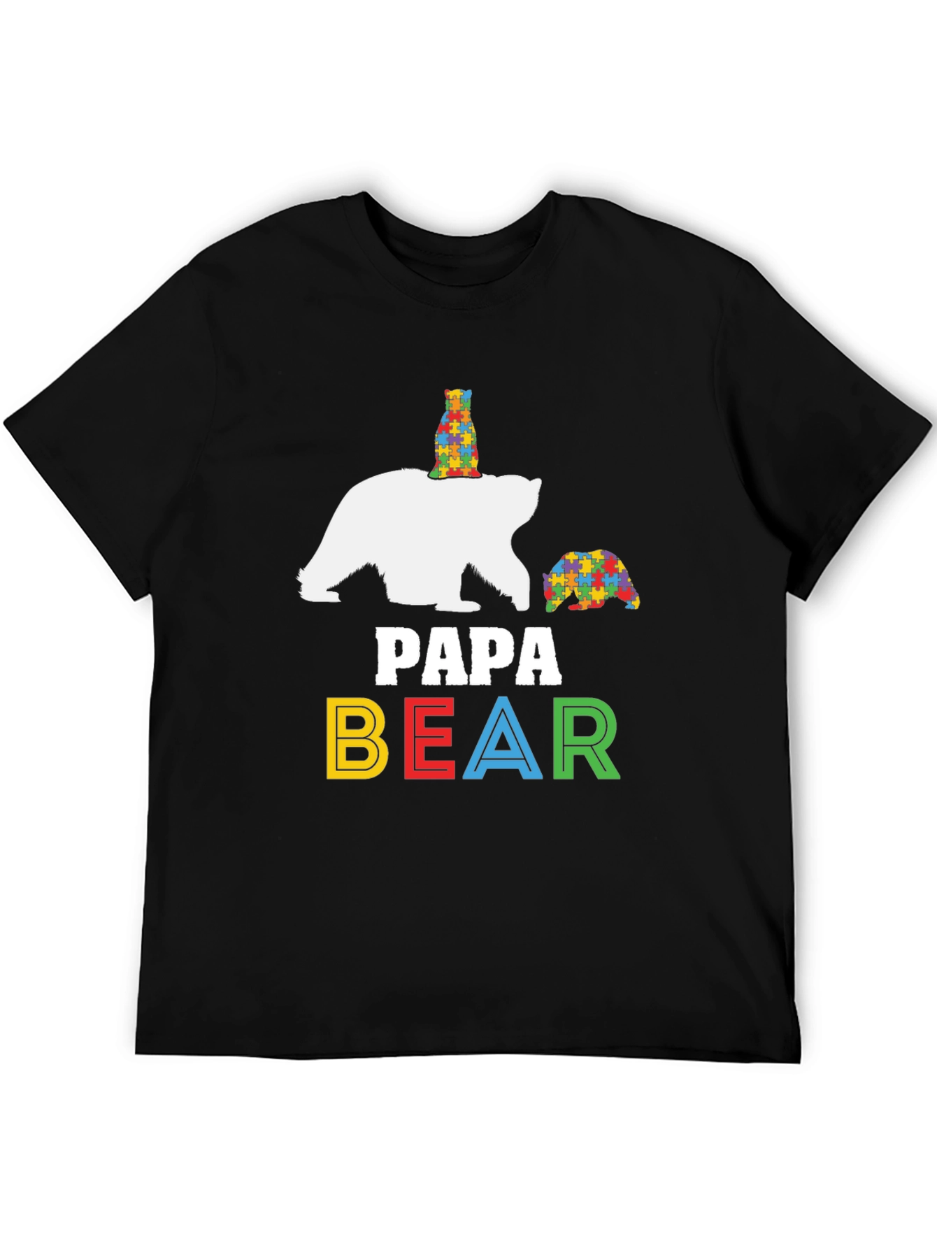 Papa Bear Autism Awareness Graphic Tee