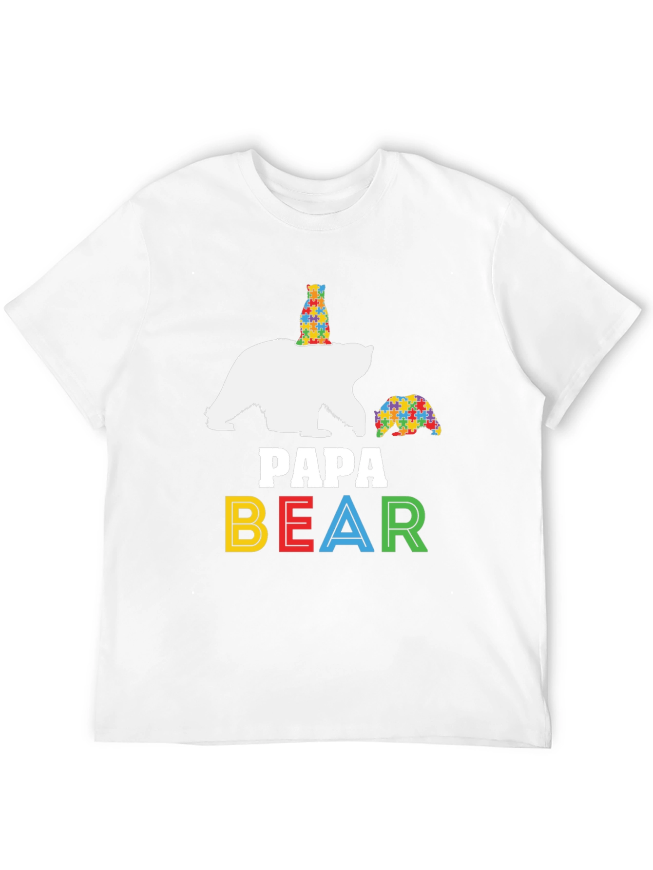 Papa Bear Autism Awareness Graphic Tee