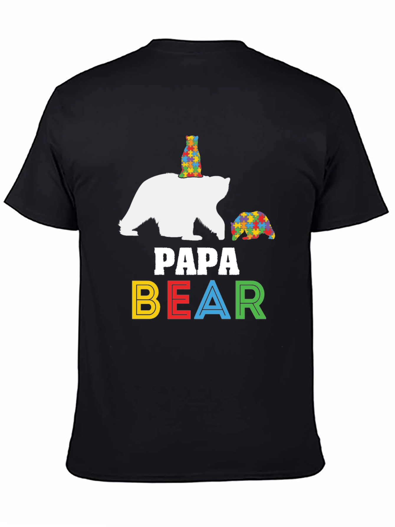 Papa Bear Autism Awareness Graphic Tee