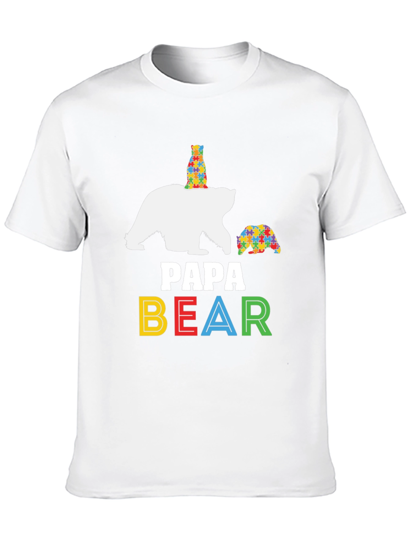 Papa Bear Autism Awareness Graphic Tee