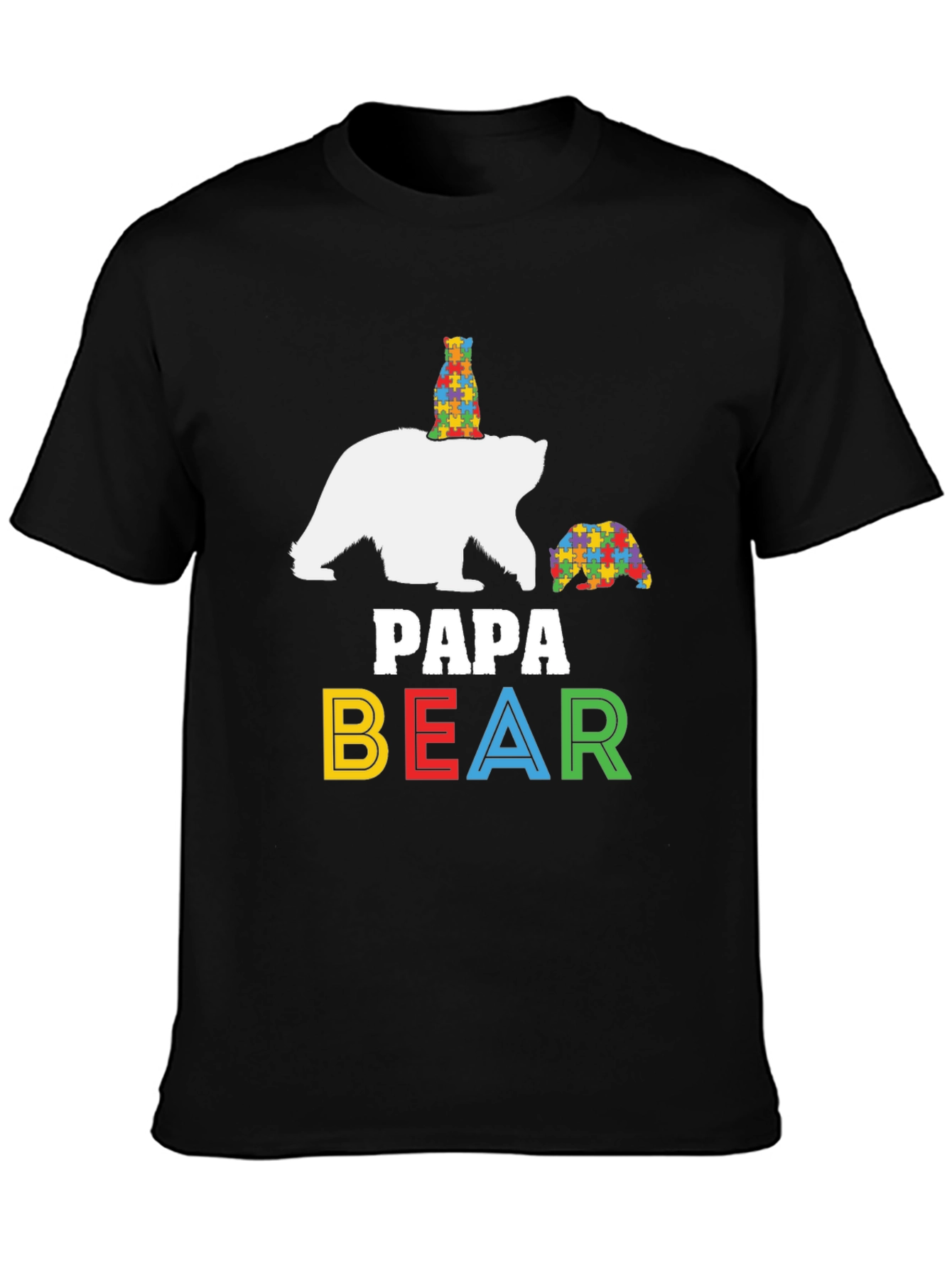 Papa Bear Autism Awareness Graphic Tee