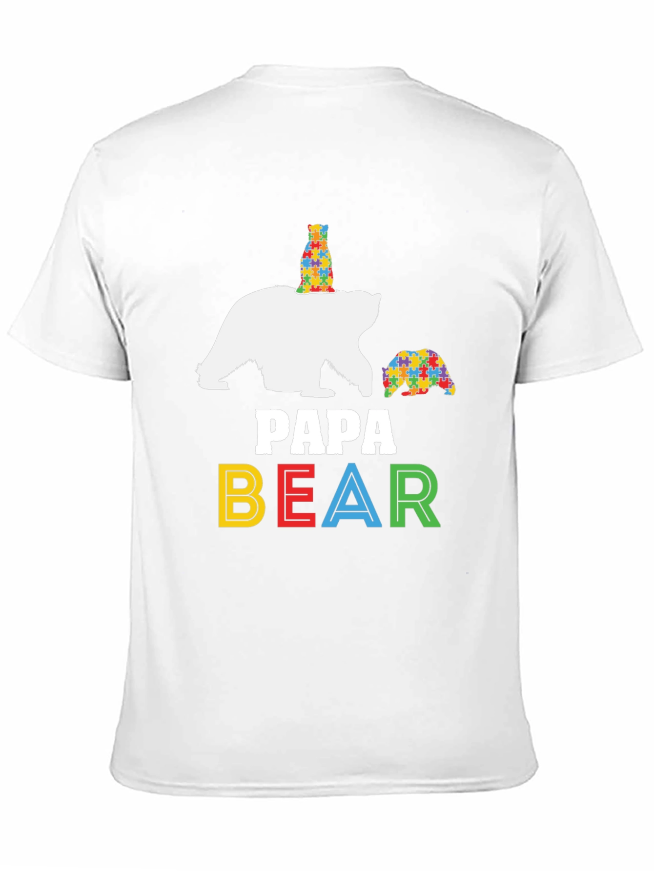 Papa Bear Autism Awareness Graphic Tee