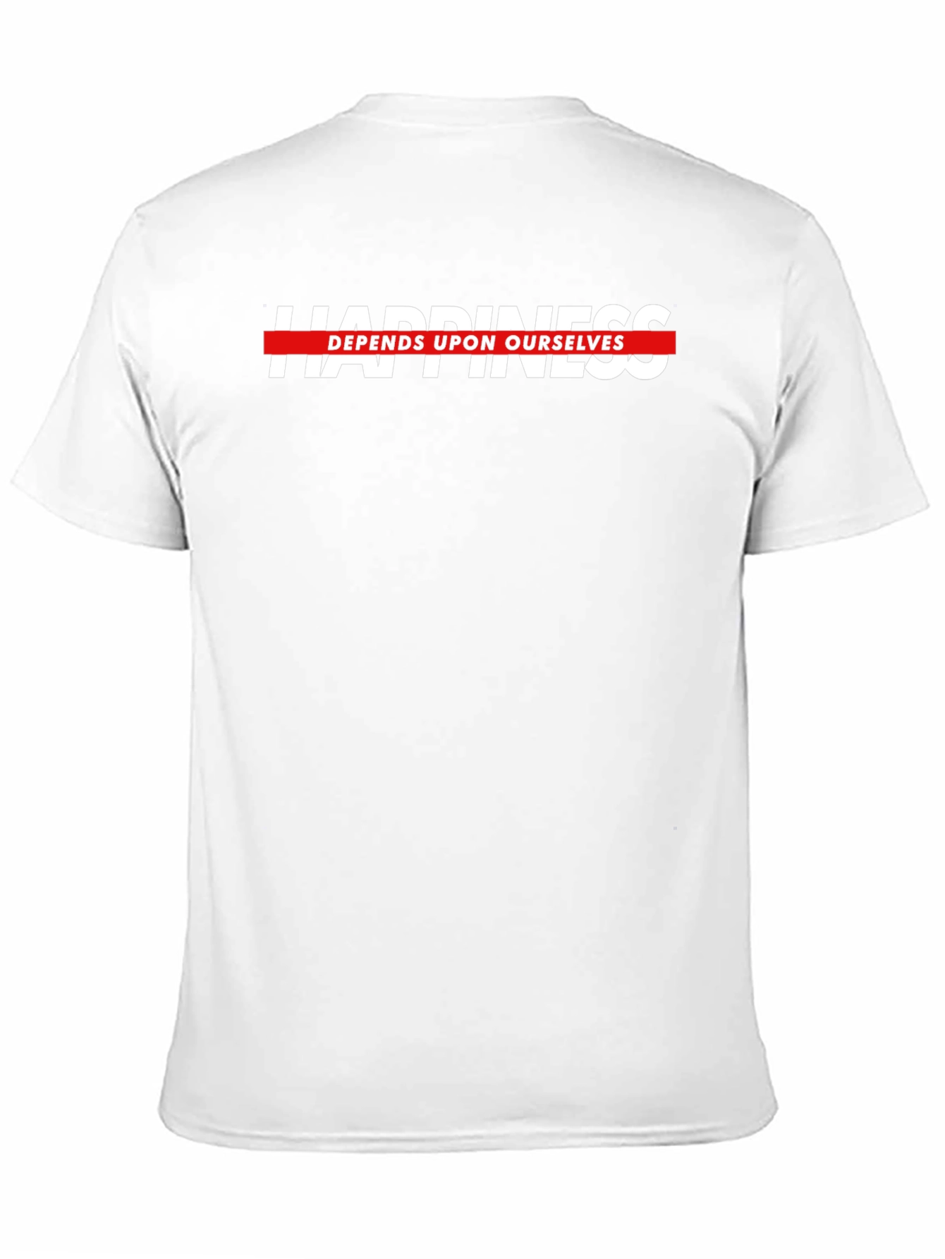 Happiness Depends Black T-Shirt - Motivational Text