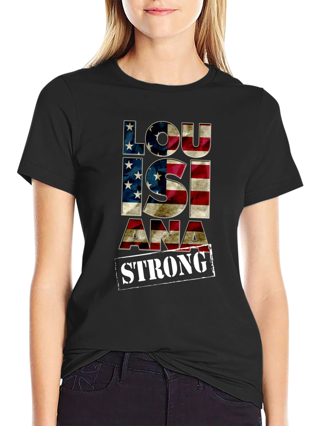 Louisiana Strong American Flag Graphic Tee