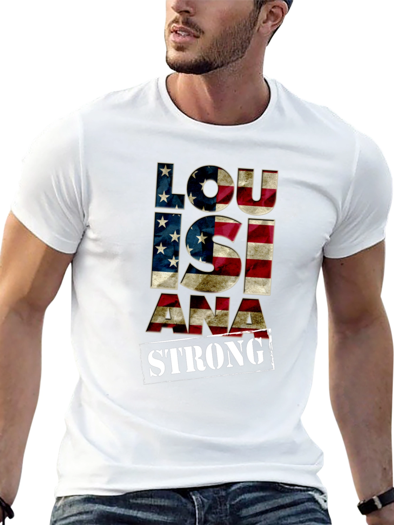 Louisiana Strong American Flag Graphic Tee