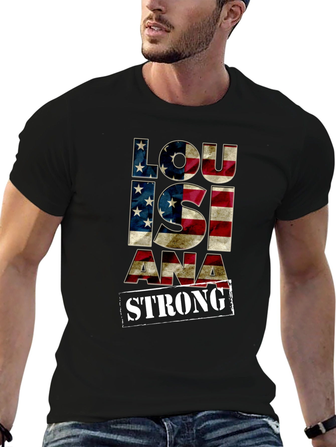 Louisiana Strong American Flag Graphic Tee