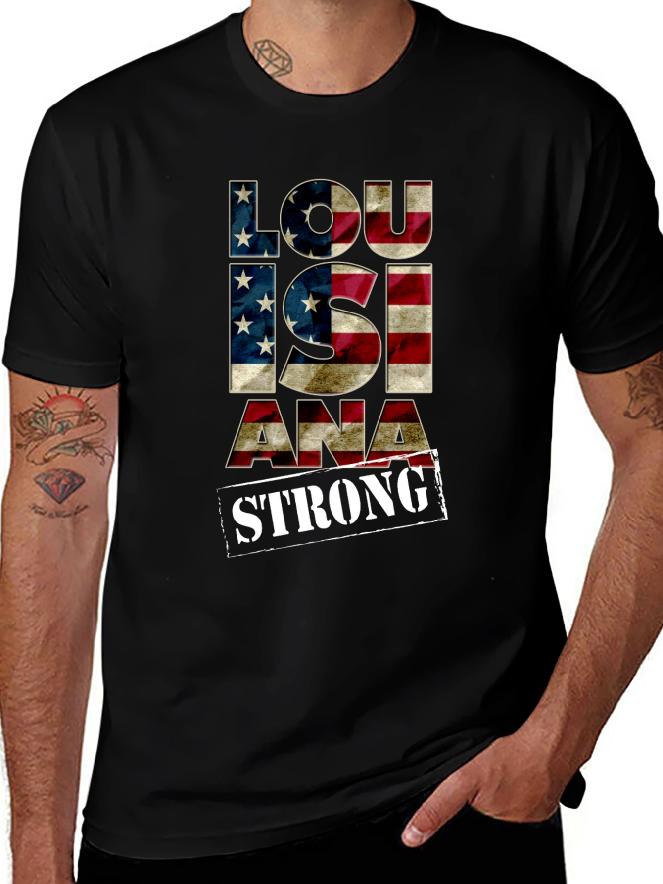 Louisiana Strong American Flag Graphic Tee