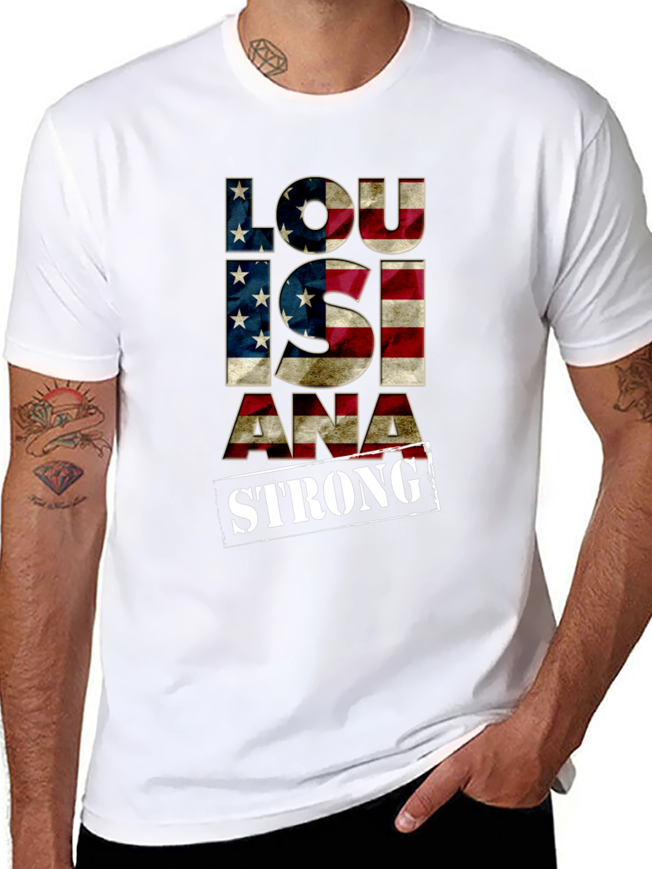 Louisiana Strong American Flag Graphic Tee