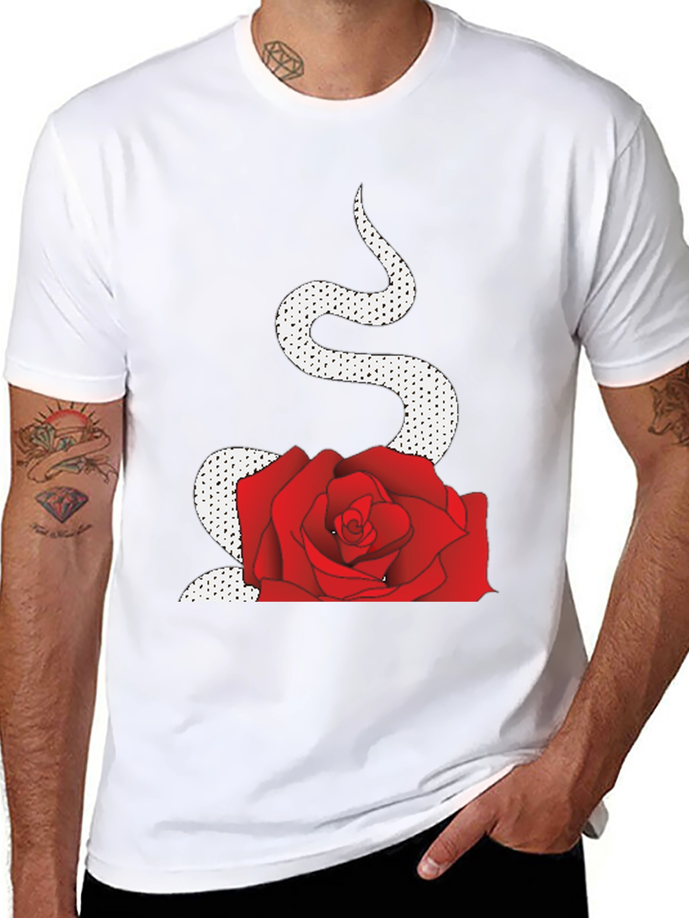 Snake and Rose Graphic Tee