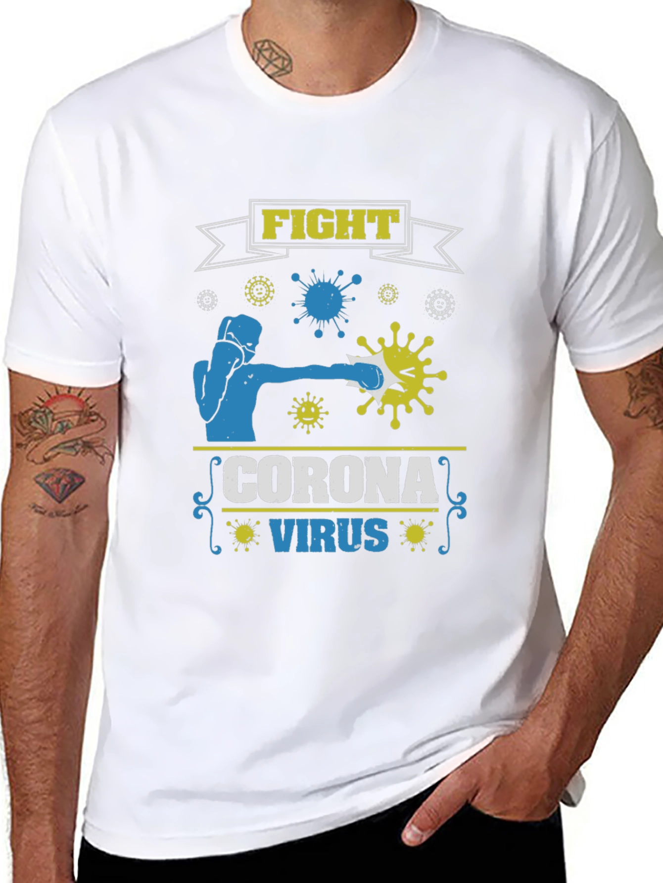 Fight Corona Virus Black T-Shirt
