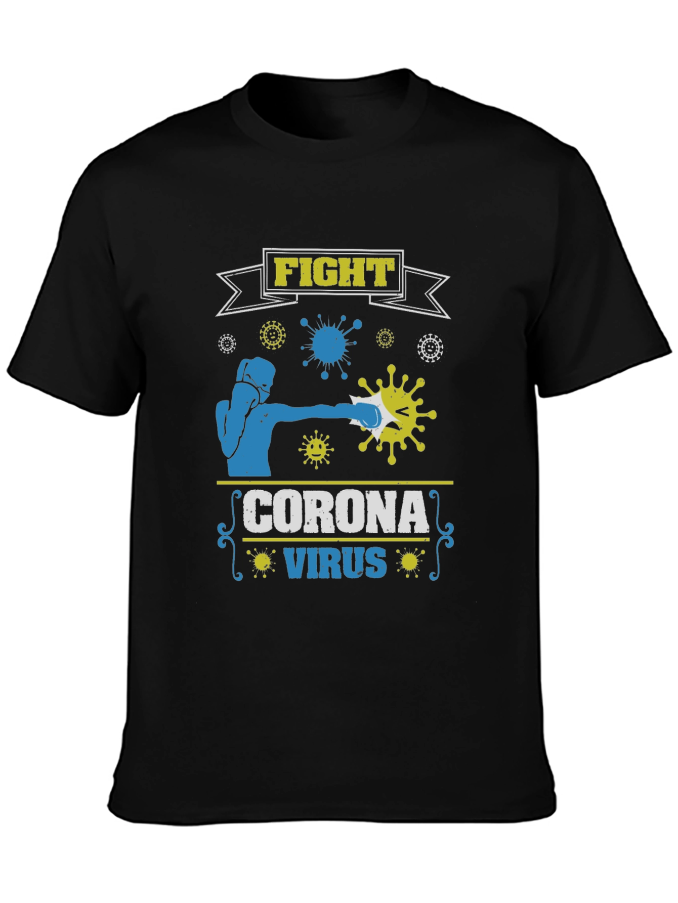 Fight Corona Virus Black T-Shirt