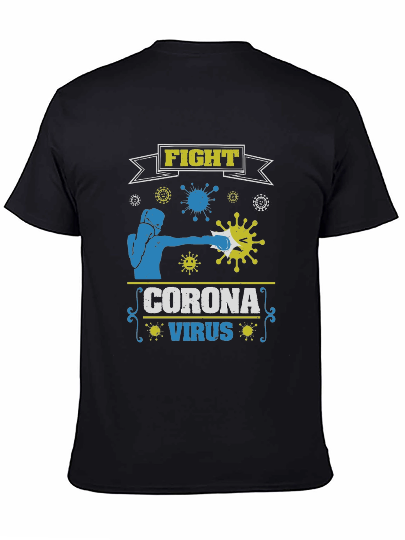 Fight Corona Virus Black T-Shirt