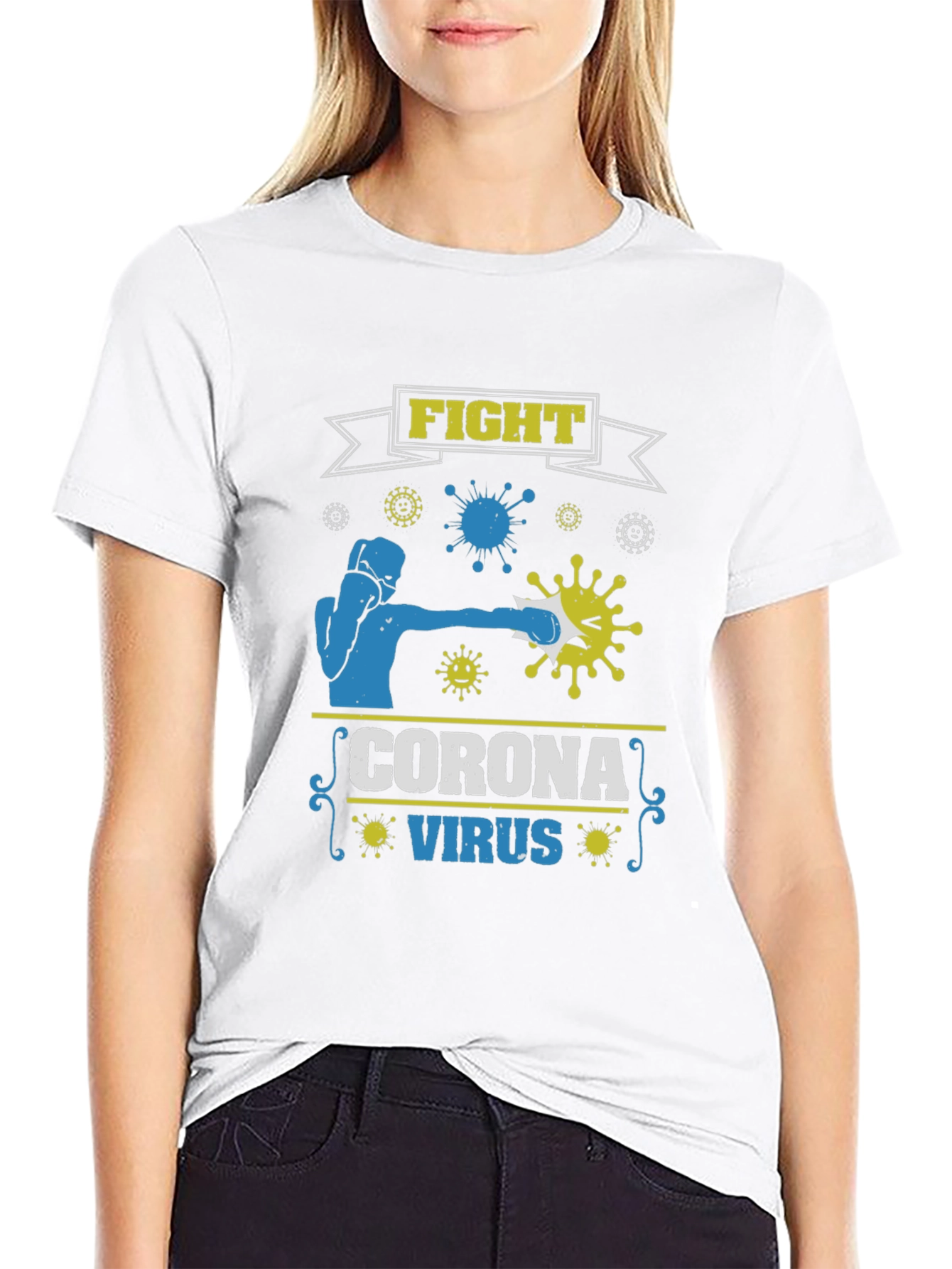 Fight Corona Virus Black T-Shirt