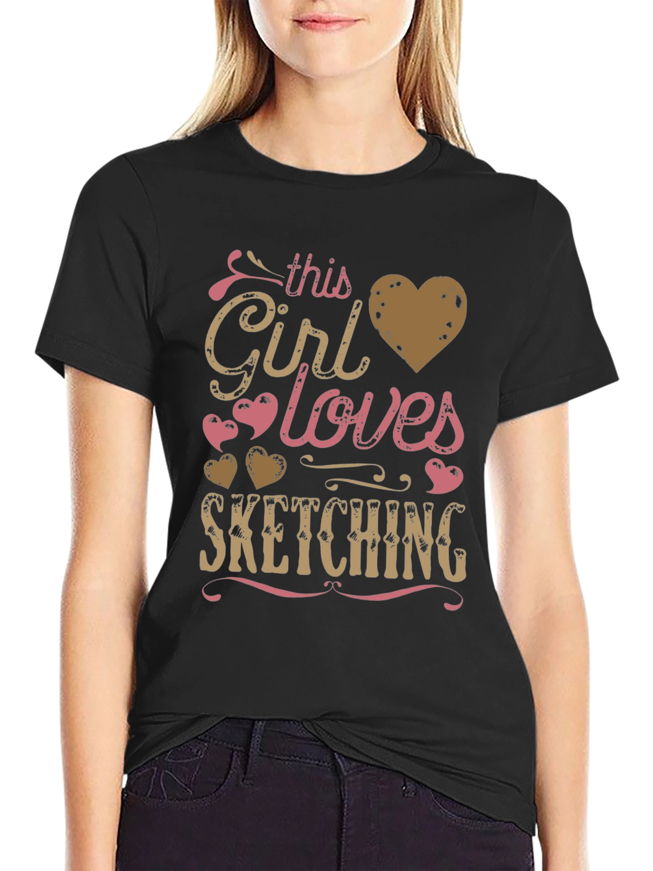 This Girl Loves Sketching - Graphic T-Shirt