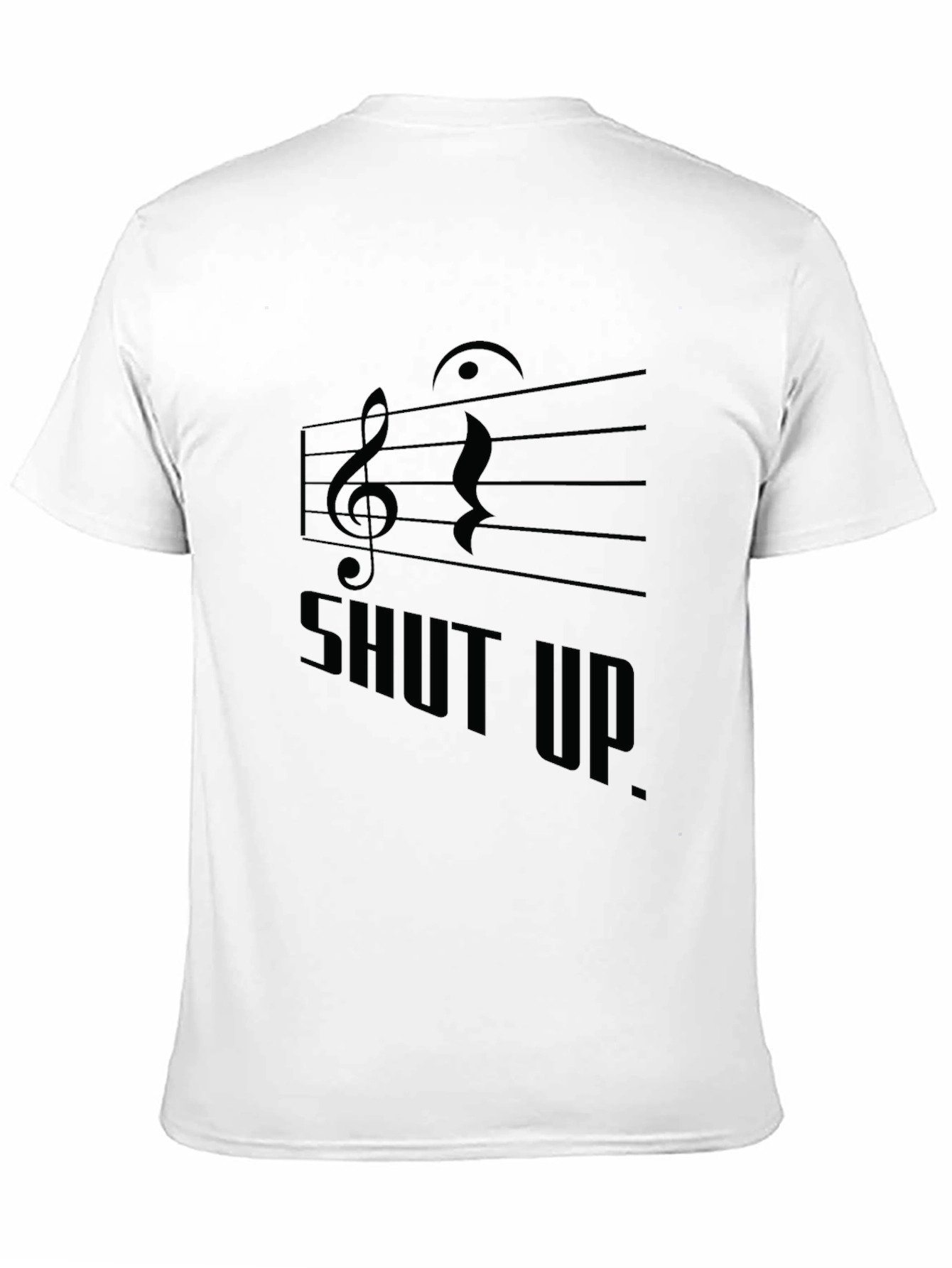 Musical Shut Up. Black Graphic Tee