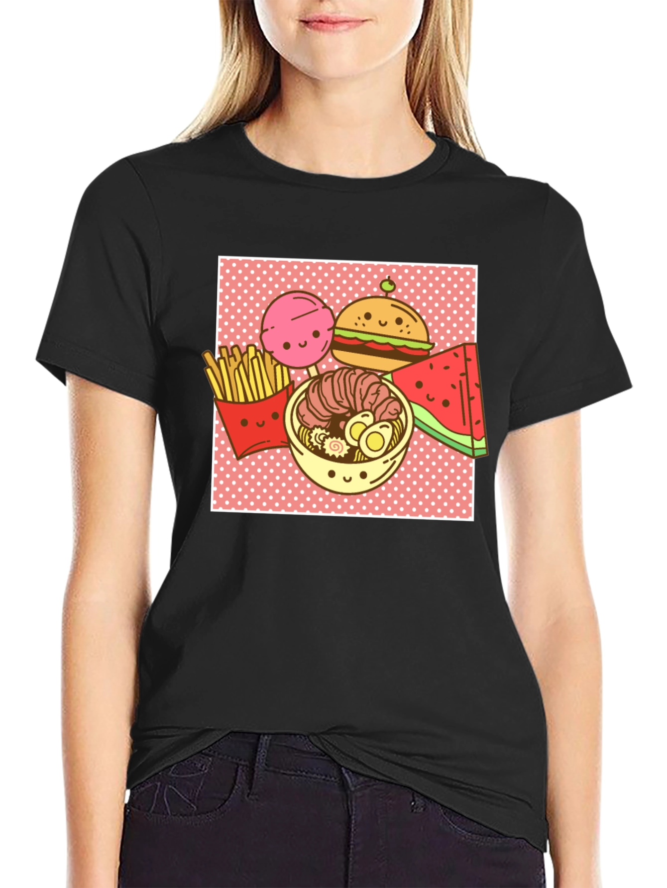 Kawaii Foodie T-Shirt: Ramen Burger Fries & More!