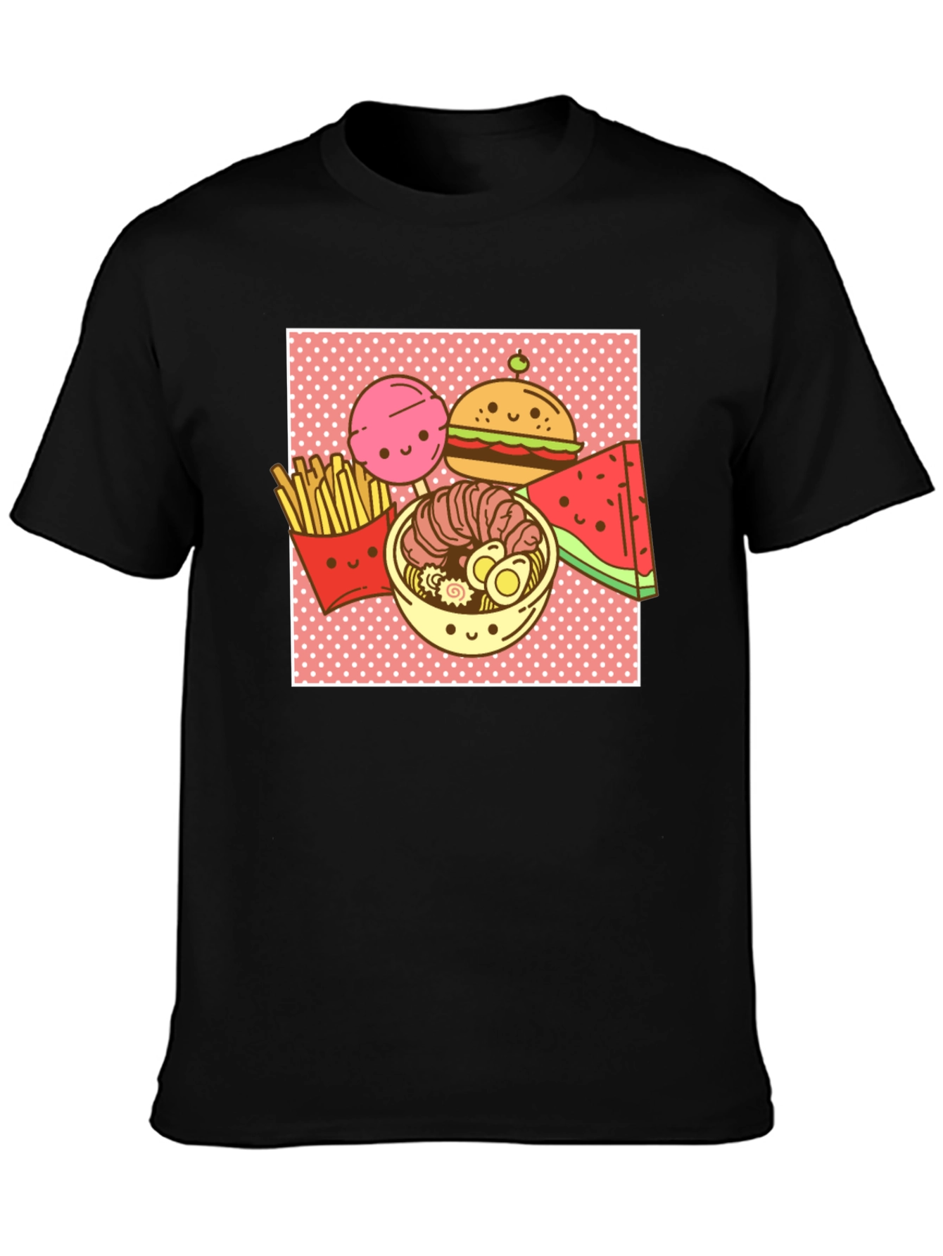 Kawaii Foodie T-Shirt: Ramen Burger Fries & More!
