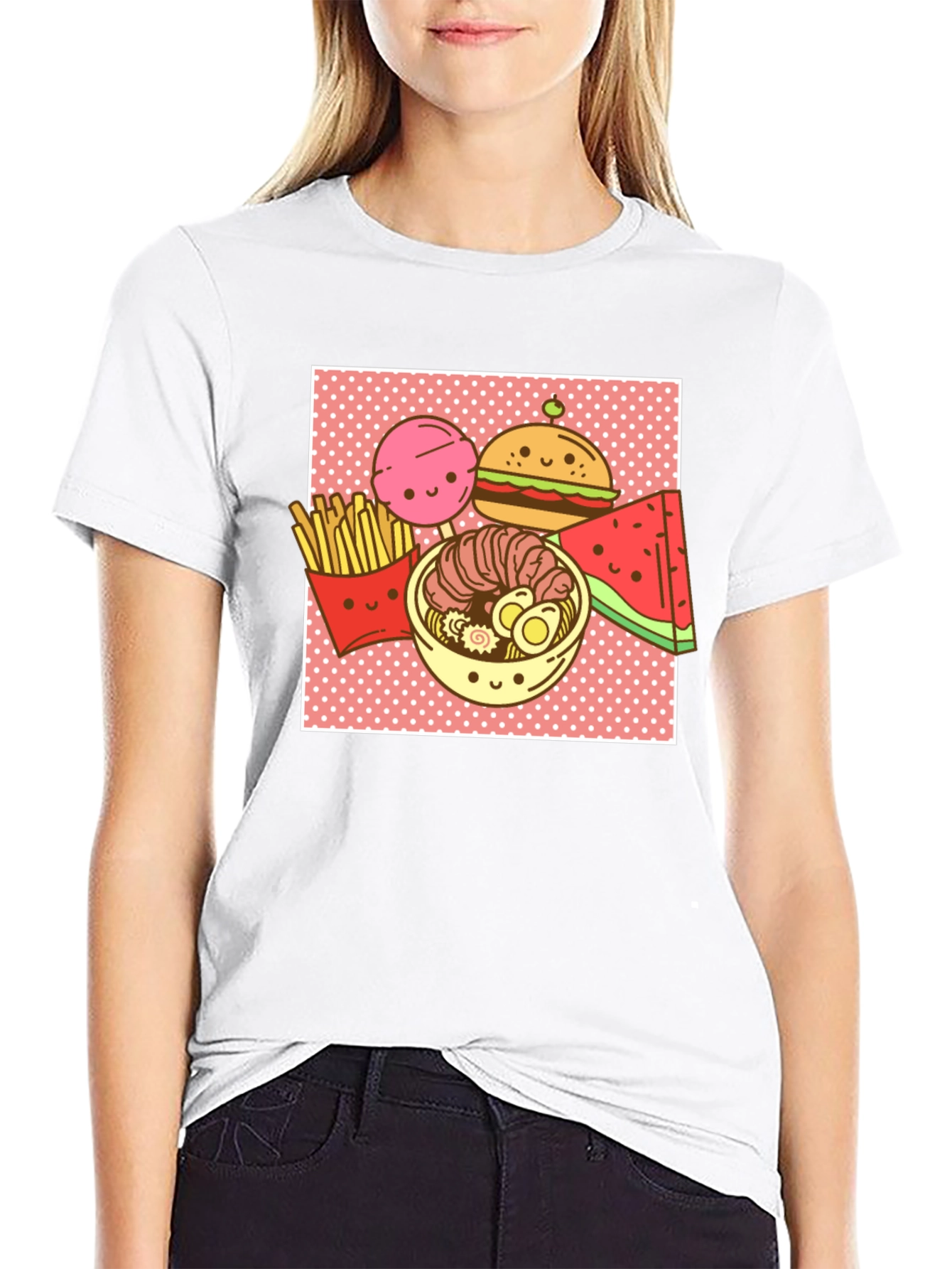Kawaii Foodie T-Shirt: Ramen Burger Fries & More!