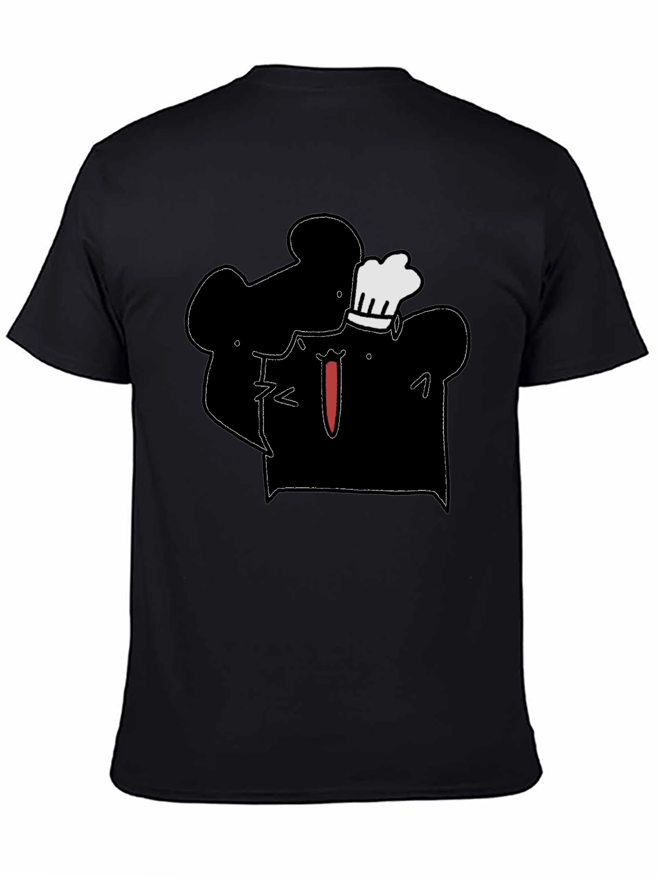 Chef Silhouette Graphic Print T-Shirt - Black