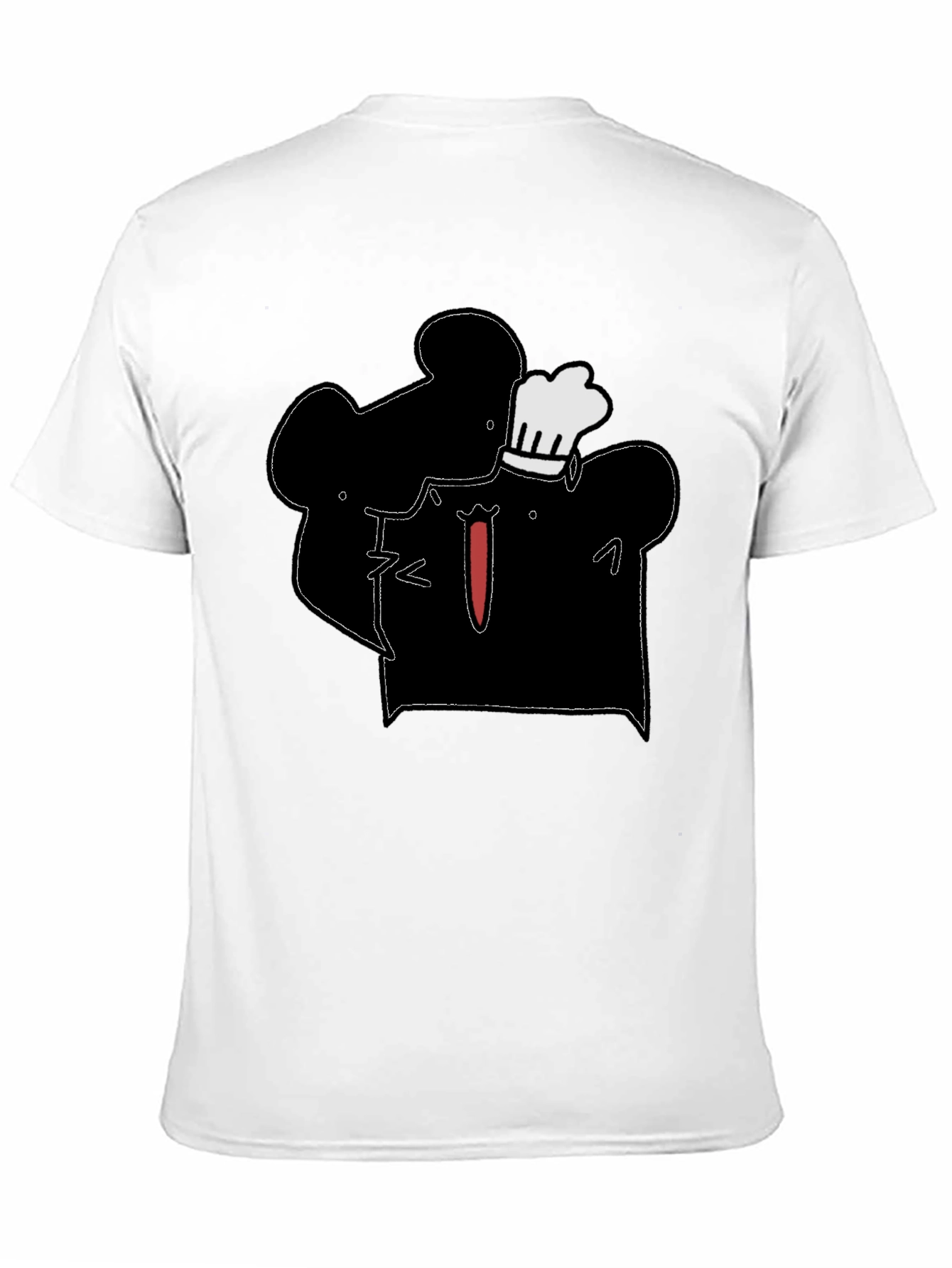 Chef Silhouette Graphic Print T-Shirt - Black