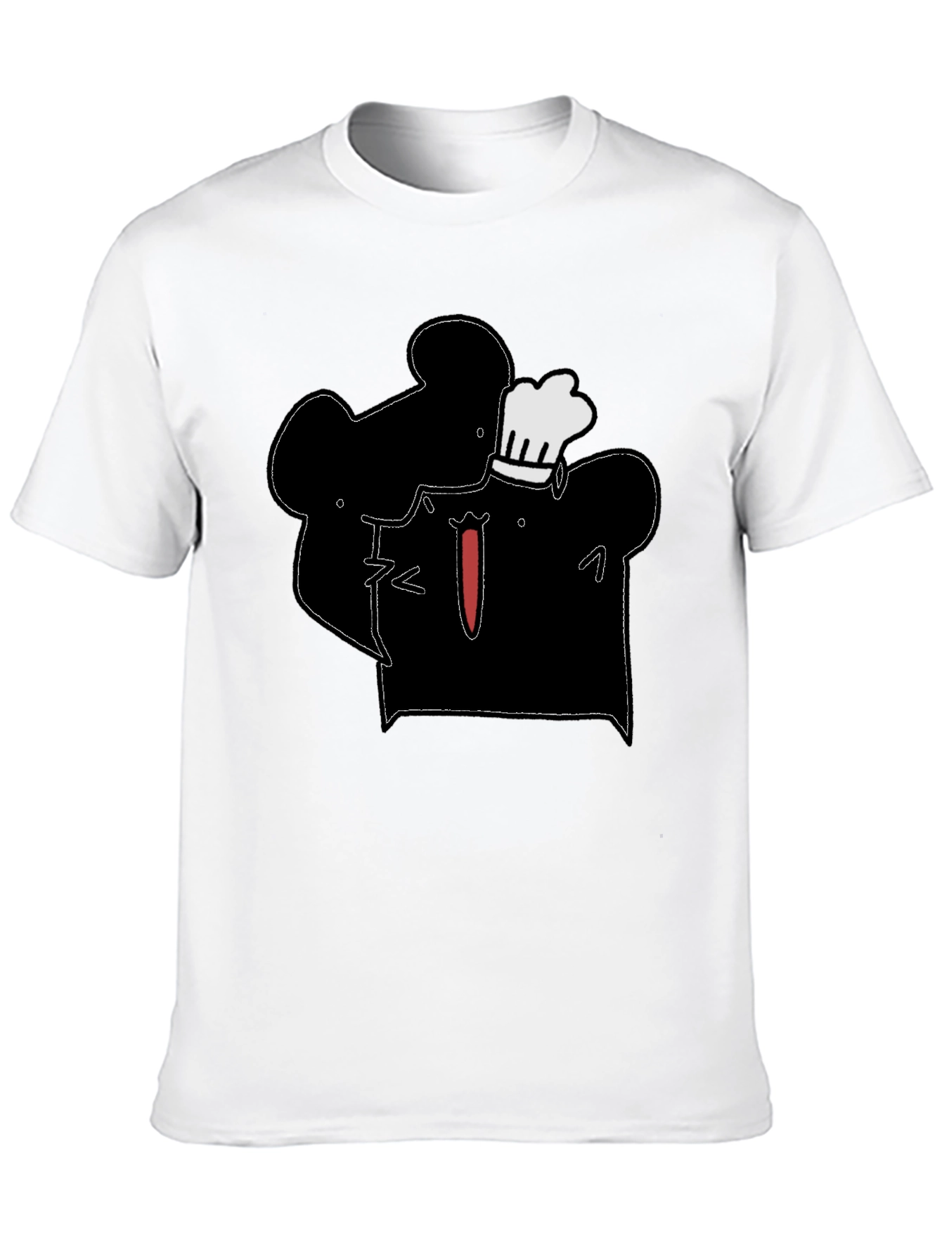 Chef Silhouette Graphic Print T-Shirt - Black