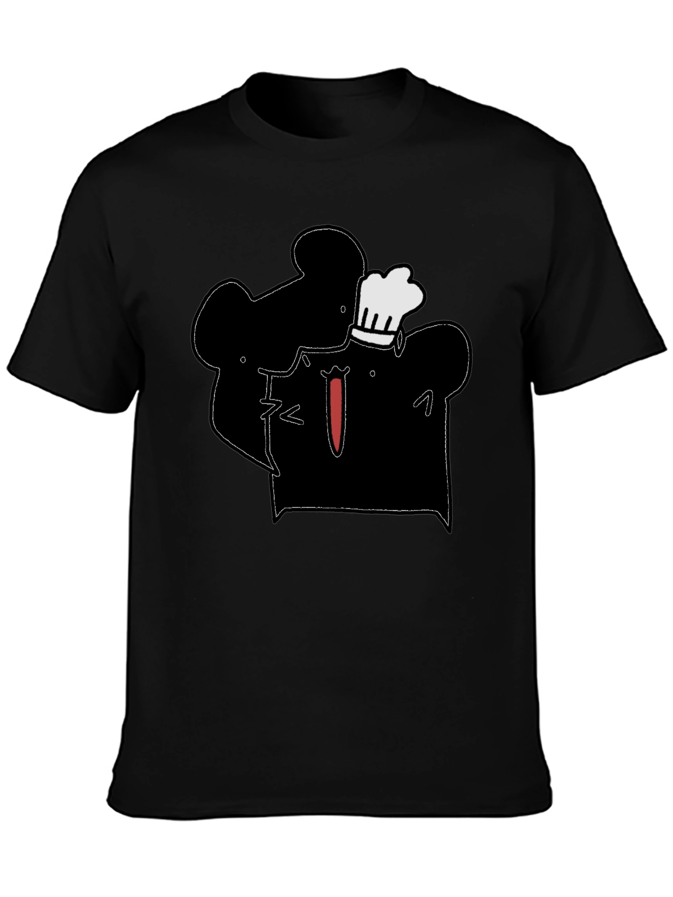 Chef Silhouette Graphic Print T-Shirt - Black