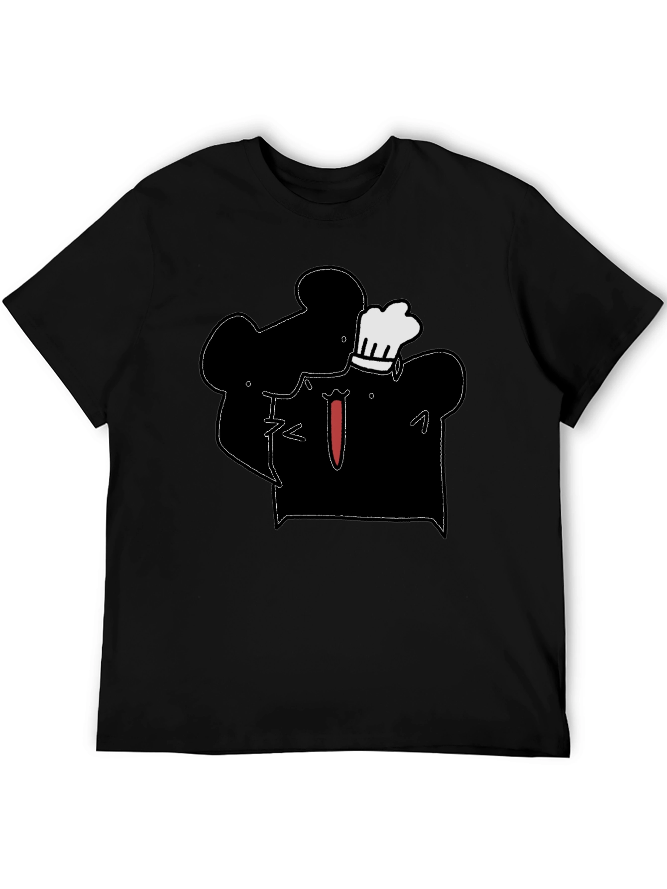 Chef Silhouette Graphic Print T-Shirt - Black