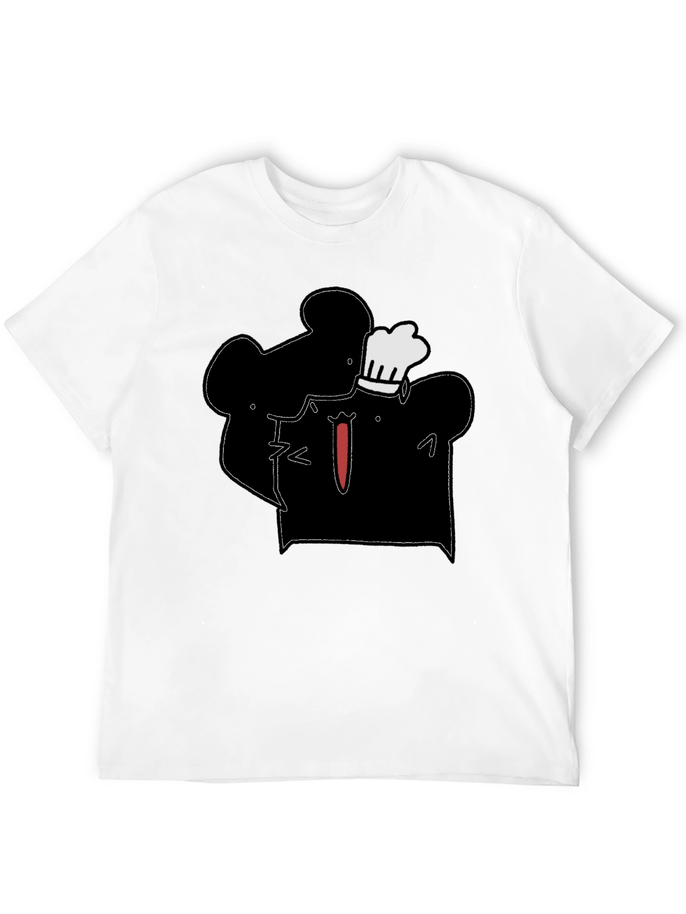 Chef Silhouette Graphic Print T-Shirt - Black